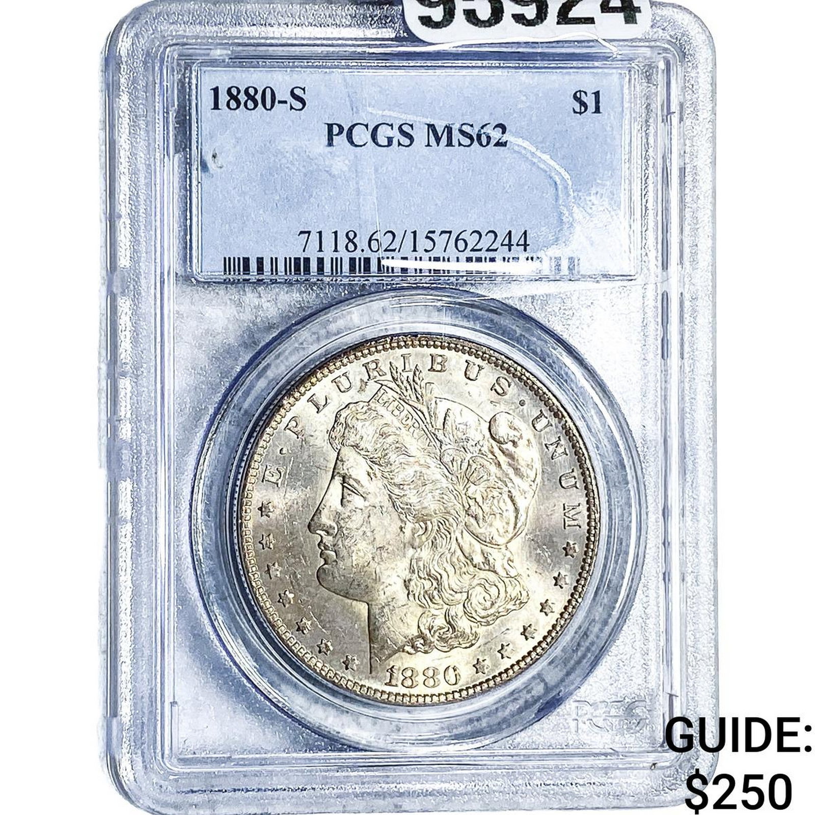 1880-S Morgan Silver Dollar PCGS MS62: 1880-S Morgan Silver Dollar PCGS MS62