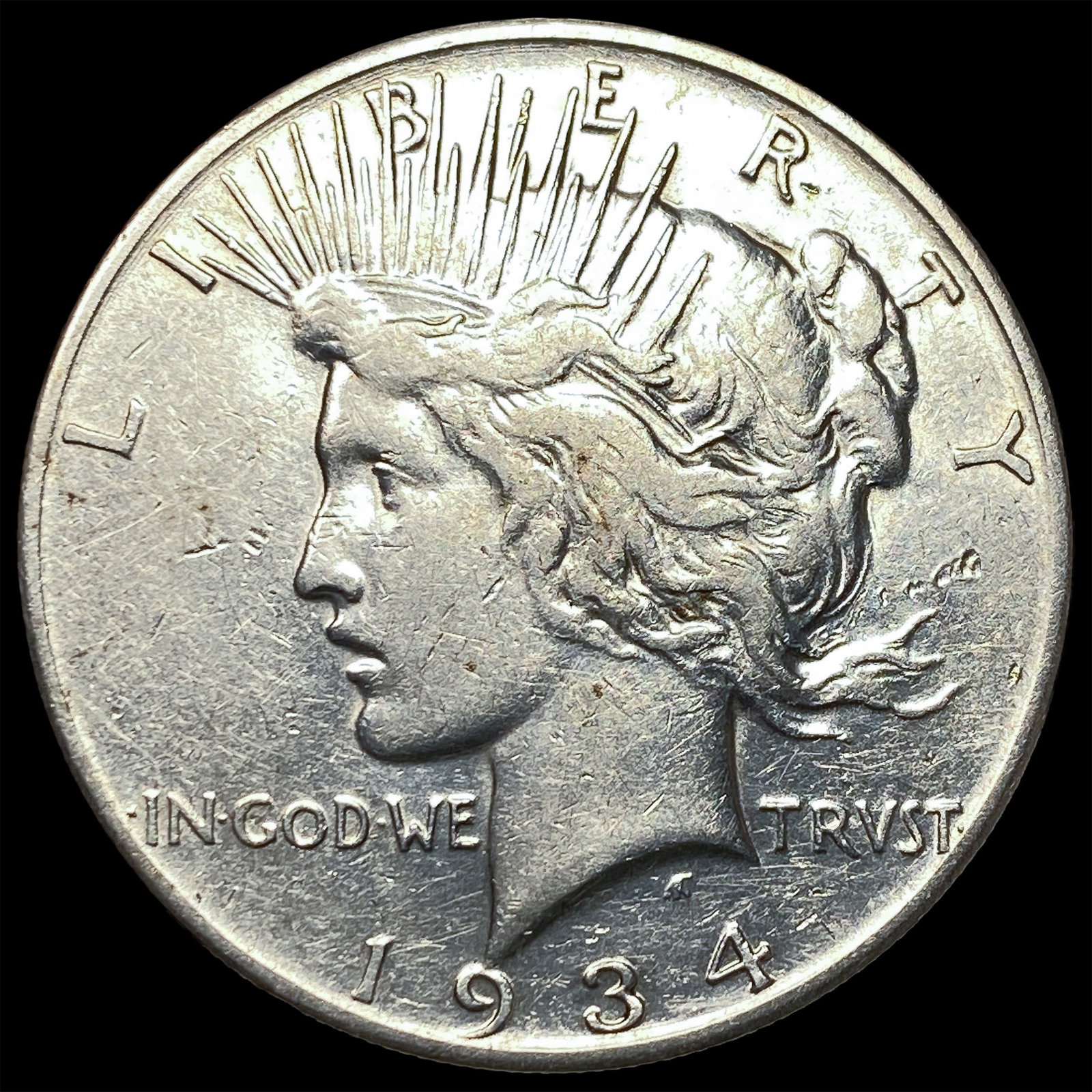 1934-S Peace Silver Dollar NEARLY UNCIRCULATED: 1934-S Peace Silver Dollar NEARLY UNCIRCULATED