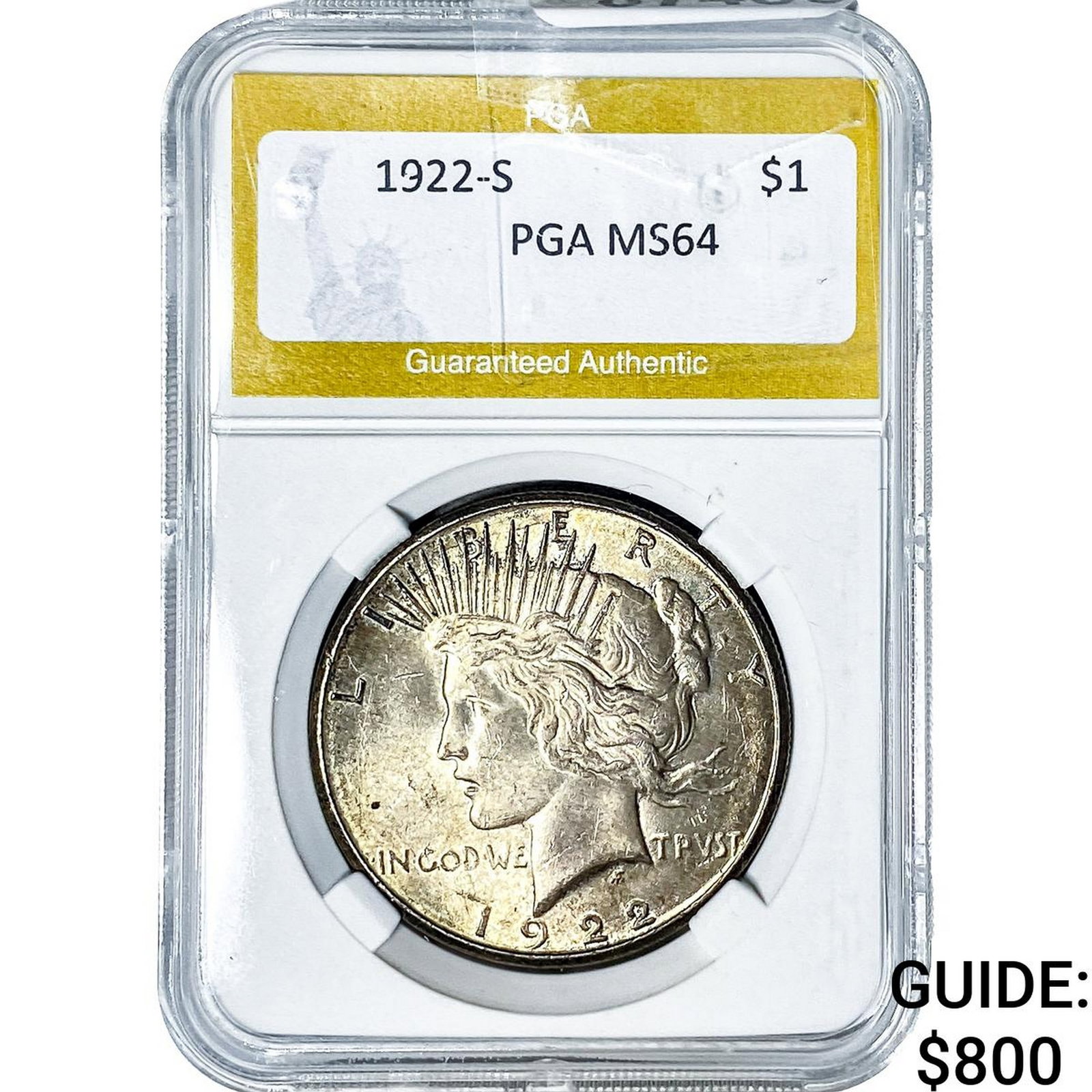 1922-S Silver Peace Dollar PGA MS64 (1 of 2)