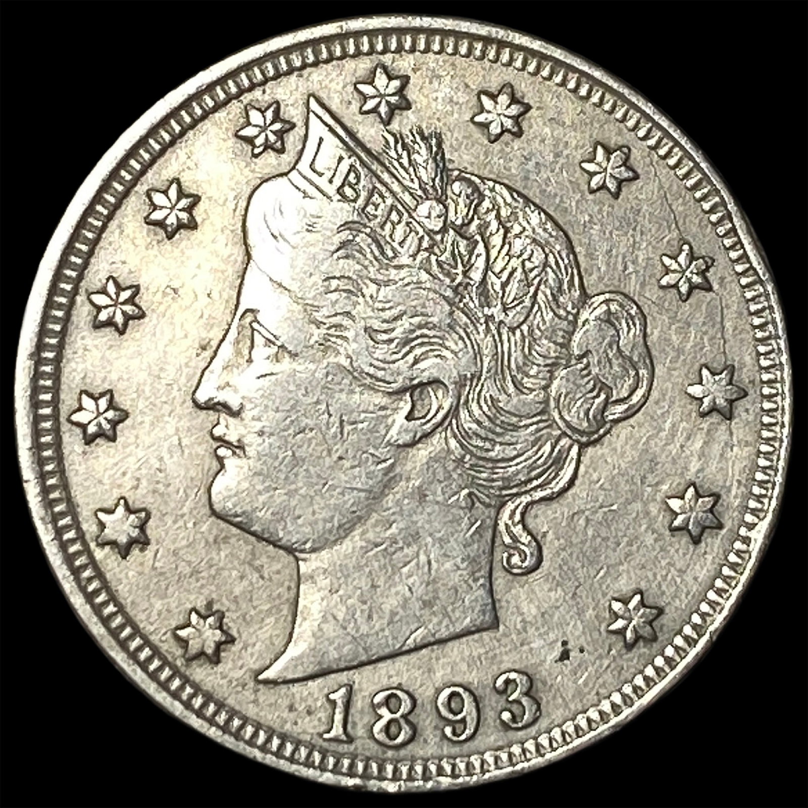 1893 Liberty Head Nickel NEARLY UNCIRCULATED: 1893 Liberty Head Nickel NEARLY UNCIRCULATED