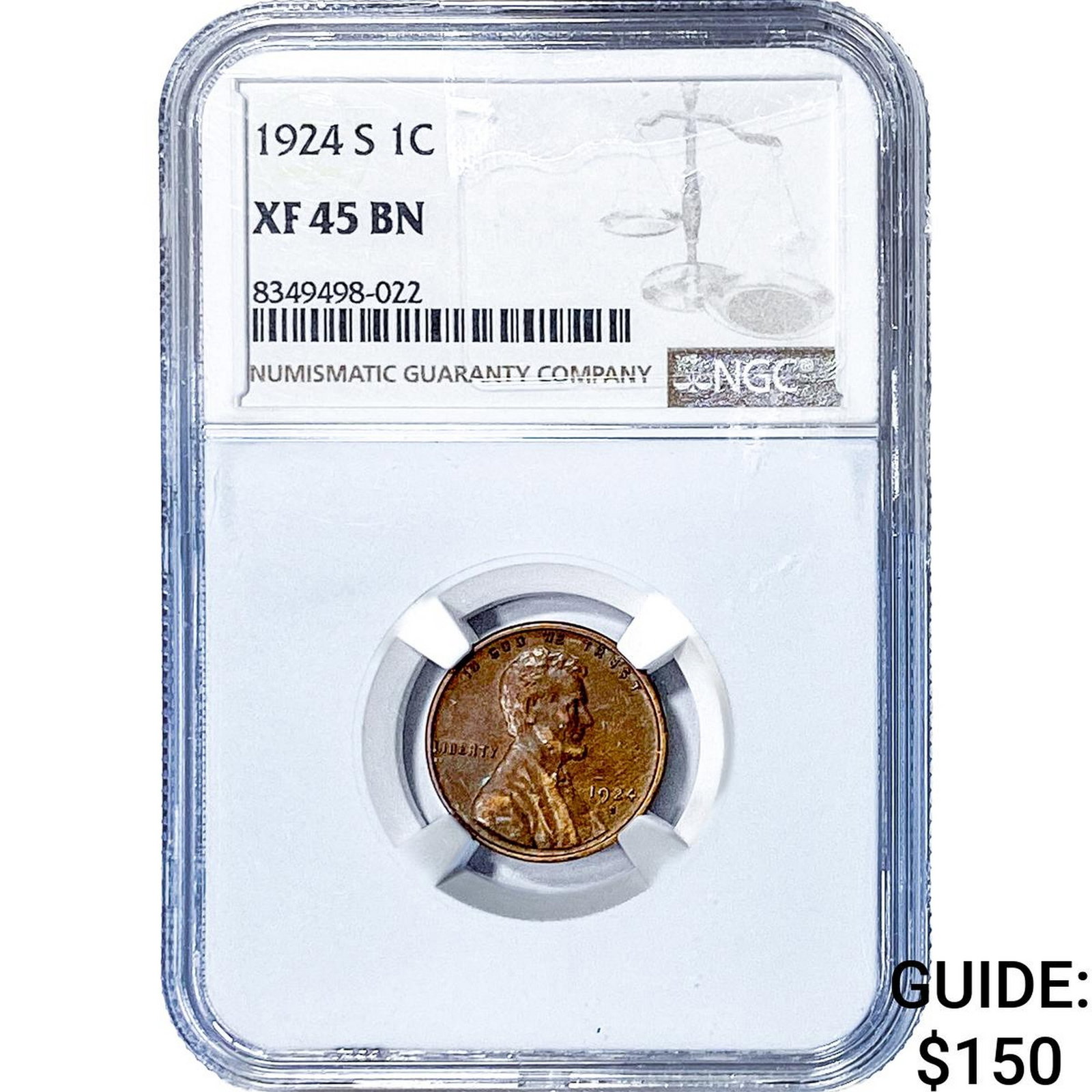 1924-S Wheat Cent NGC XF45 BN (1 of 2)