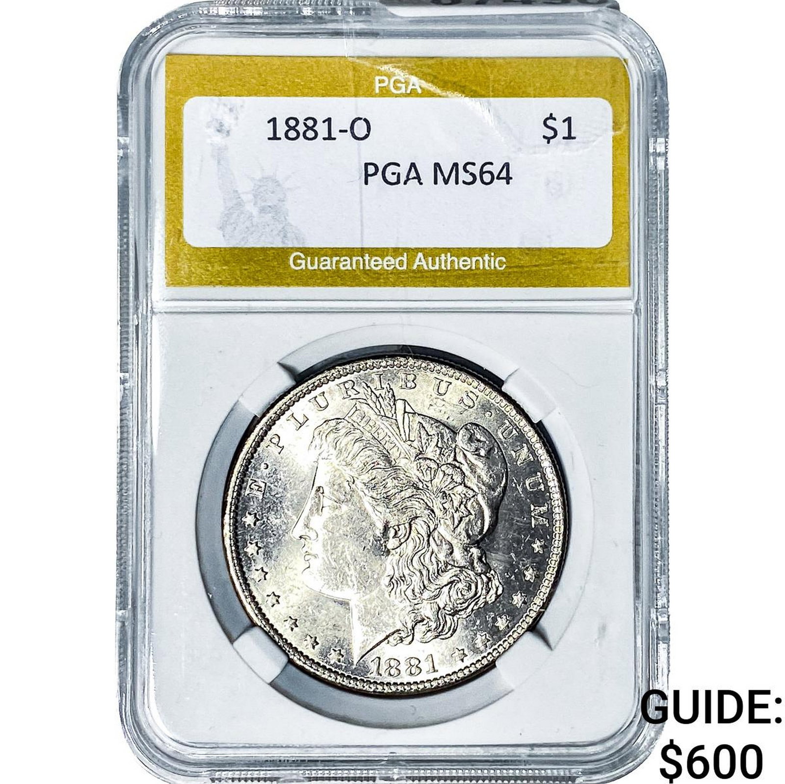 1881-O Morgan Silver Dollar PGA MS64: 1881-O Morgan Silver Dollar PGA MS64