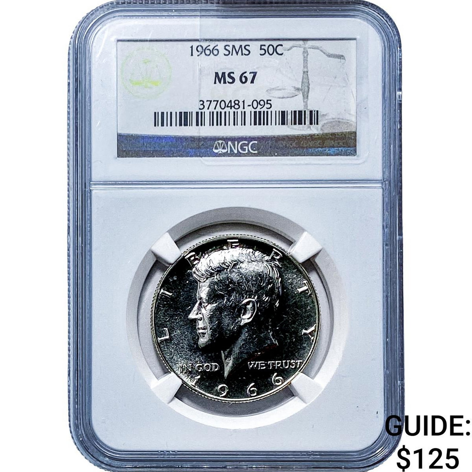 1966 Kennedy Half Dollar NGC MS67 SMS: 1966 Kennedy Half Dollar NGC MS67 SMS