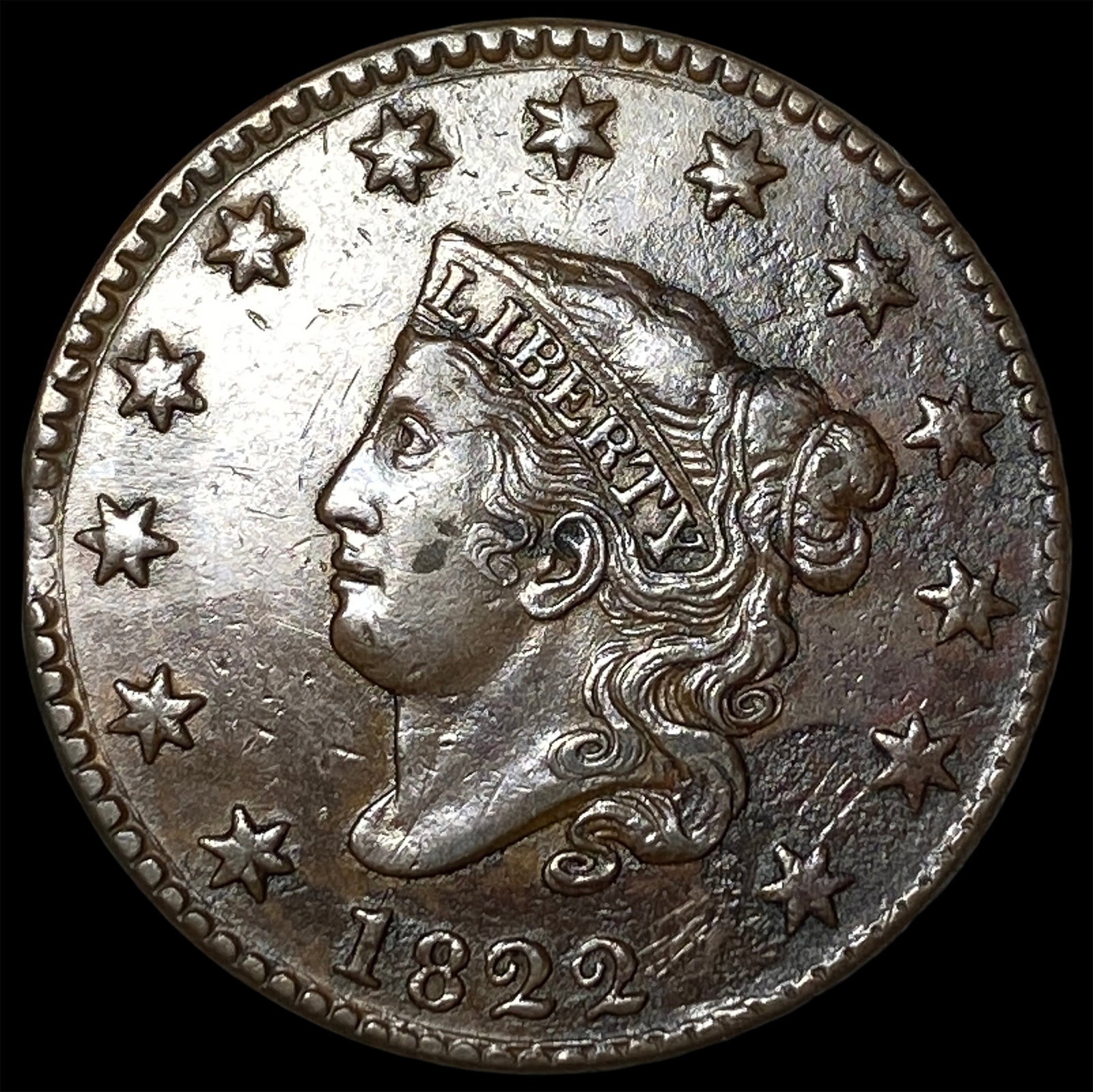 1822 Coronet Head Large Cent CLOSELY UNCIRCULATED (1 of 2)