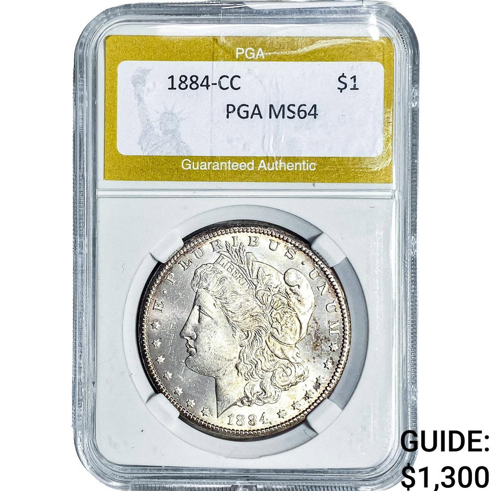 1884-CC Morgan Silver Dollar PGA MS64: 1884-CC Morgan Silver Dollar PGA MS64