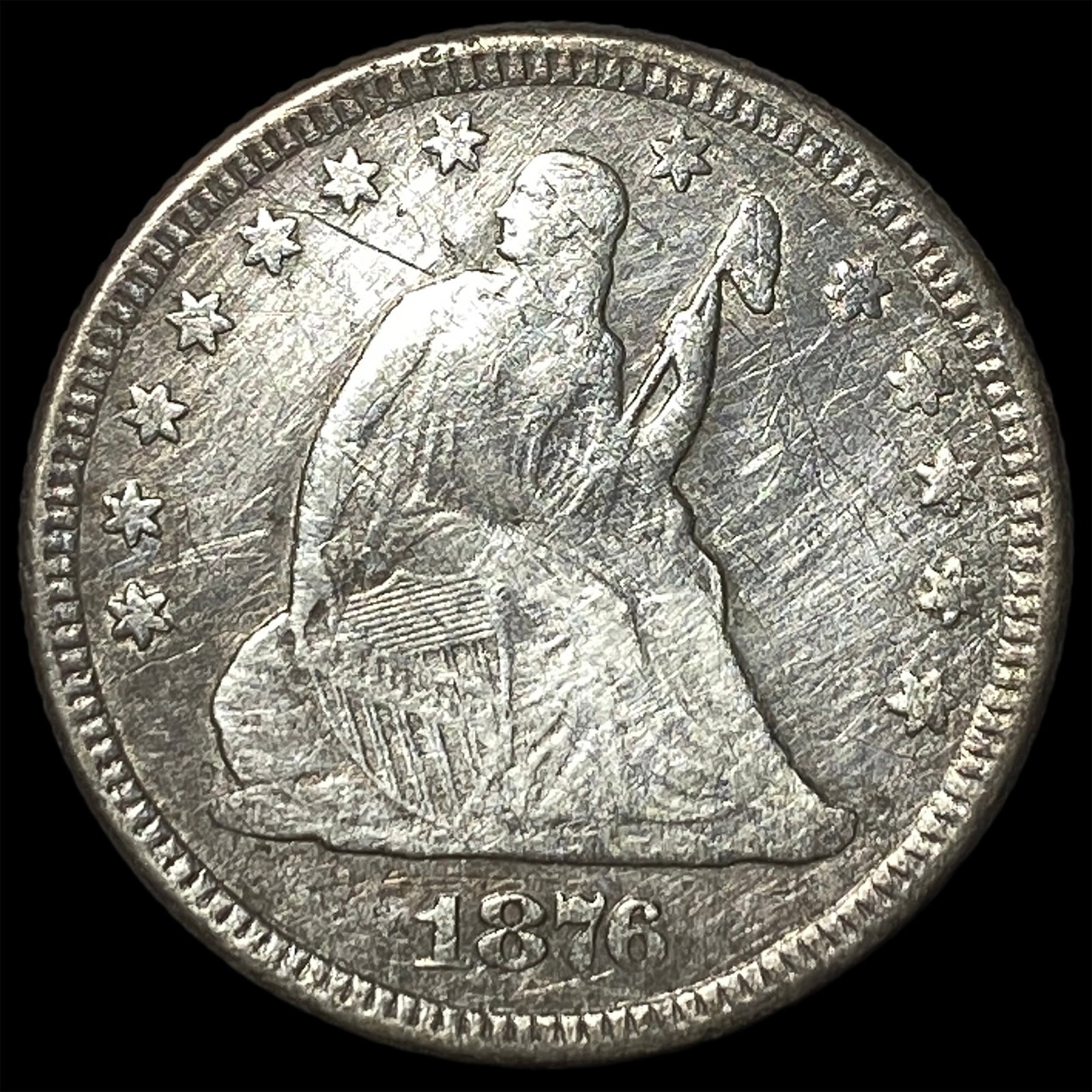1876 Seated Liberty Quarter NICELY CIRCULATED: 1876 Seated Liberty Quarter NICELY CIRCULATED