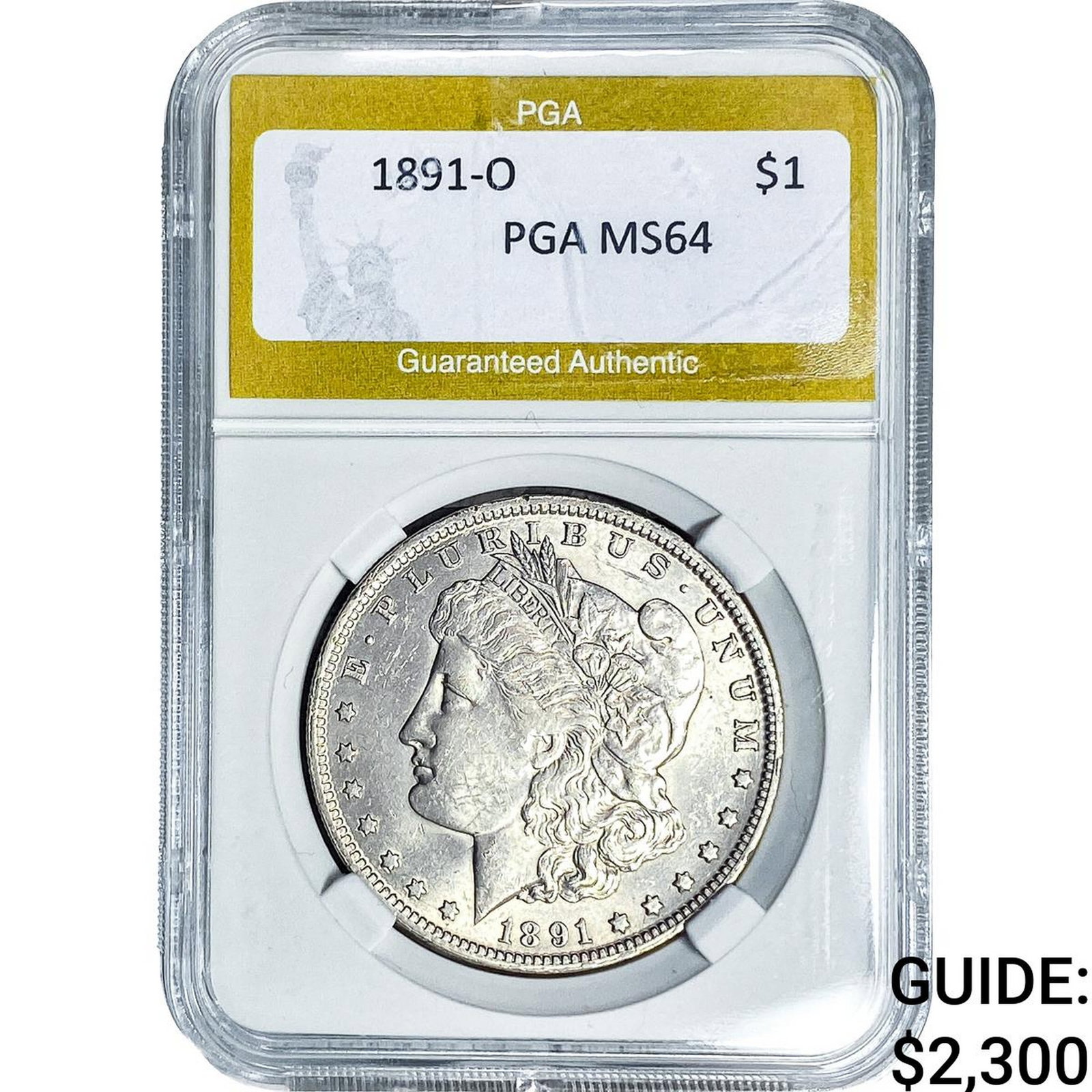 1891-O Morgan Silver Dollar PGA MS64: 1891-O Morgan Silver Dollar PGA MS64