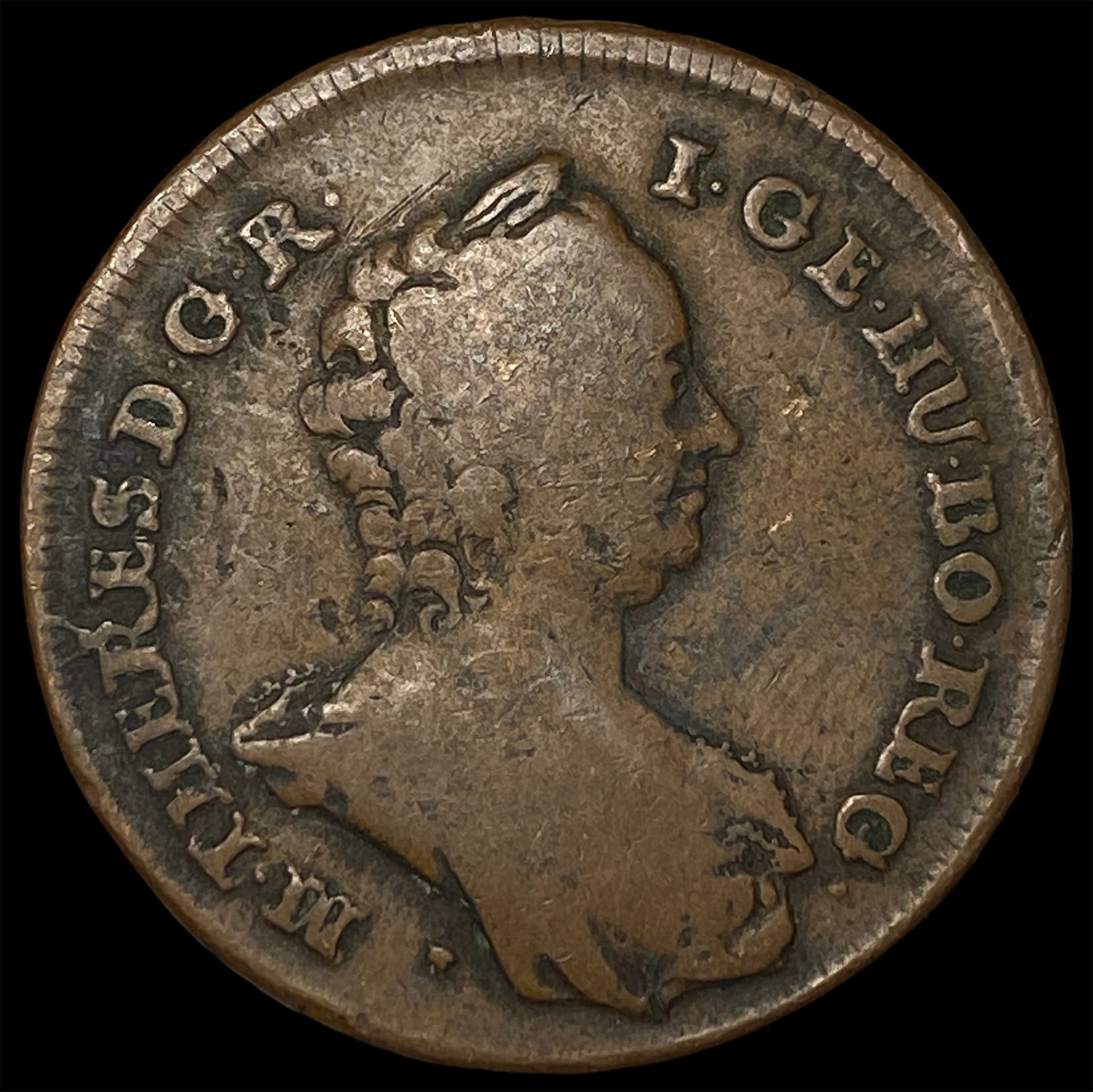 1763 Hungary Copper Marie Theresa Poltura (1 of 2)