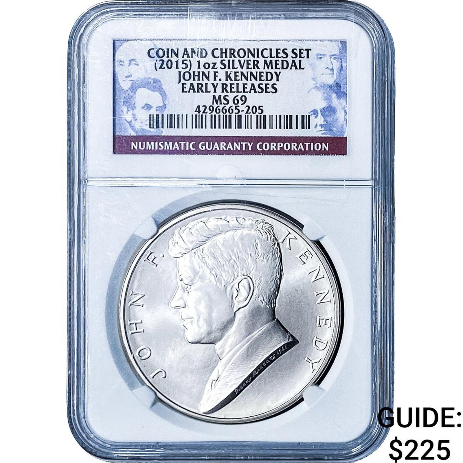 2015 John F. Kennedy 1oz Silver Medal NGC MS69 (1 of 2)