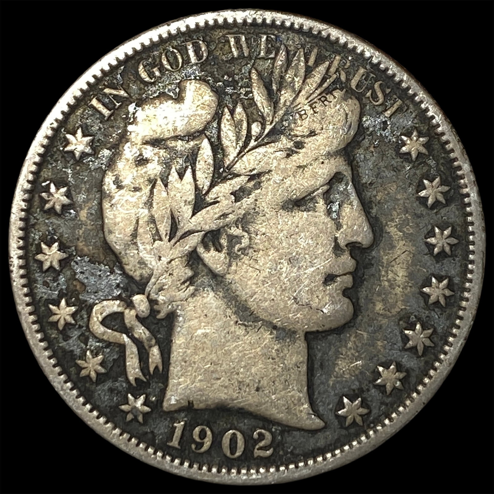 1902 Silver Barber Half Dollar LIGHTLY CIRCULATED (1 of 2)