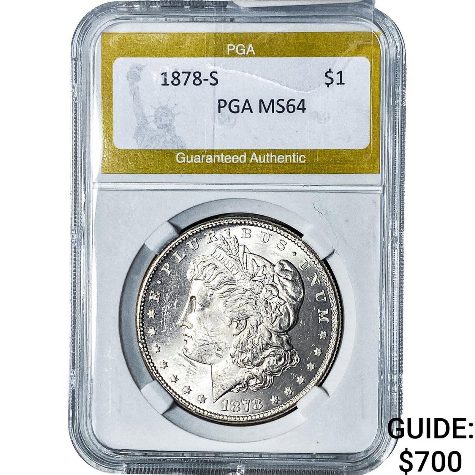 1878-S Morgan Silver Dollar PGA MS64: 1878-S Morgan Silver Dollar PGA MS64