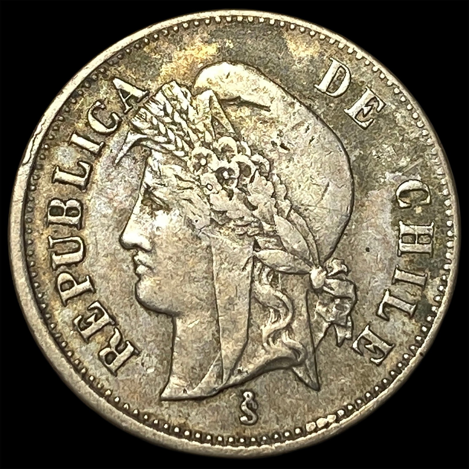 1871 Chile Copper Nickel 1 Centavo Scarce: 1871 Chile Copper Nickel 1 Centavo Scarce