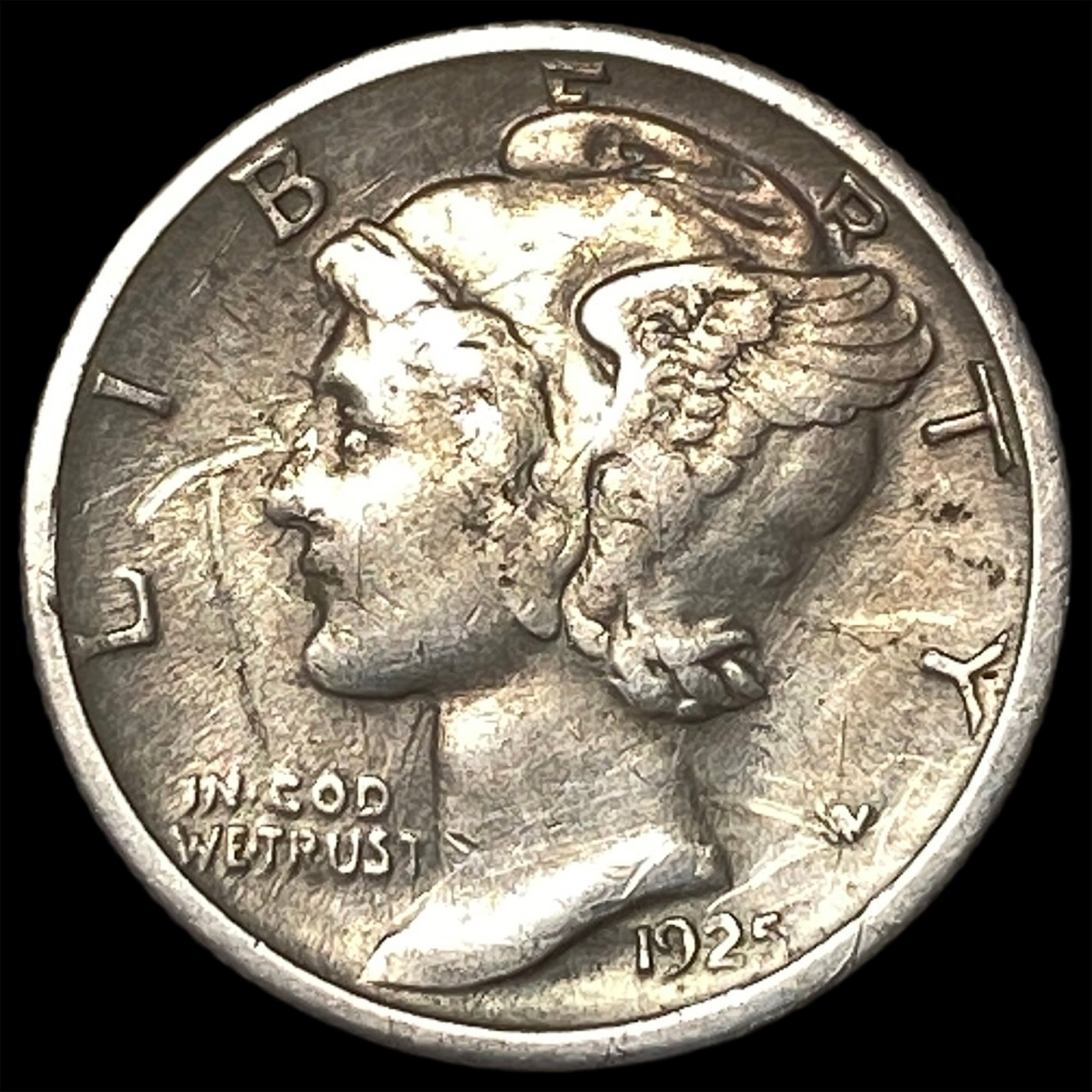 1925-S Silver Mercury Dime NEARLY UNCIRCULATED: 1925-S Silver Mercury Dime NEARLY UNCIRCULATED