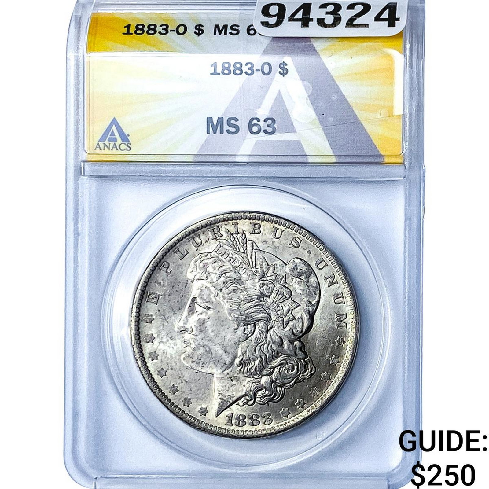 1883-O Morgan Silver Dollar ANACS MS63: 1883-O Morgan Silver Dollar ANACS MS63