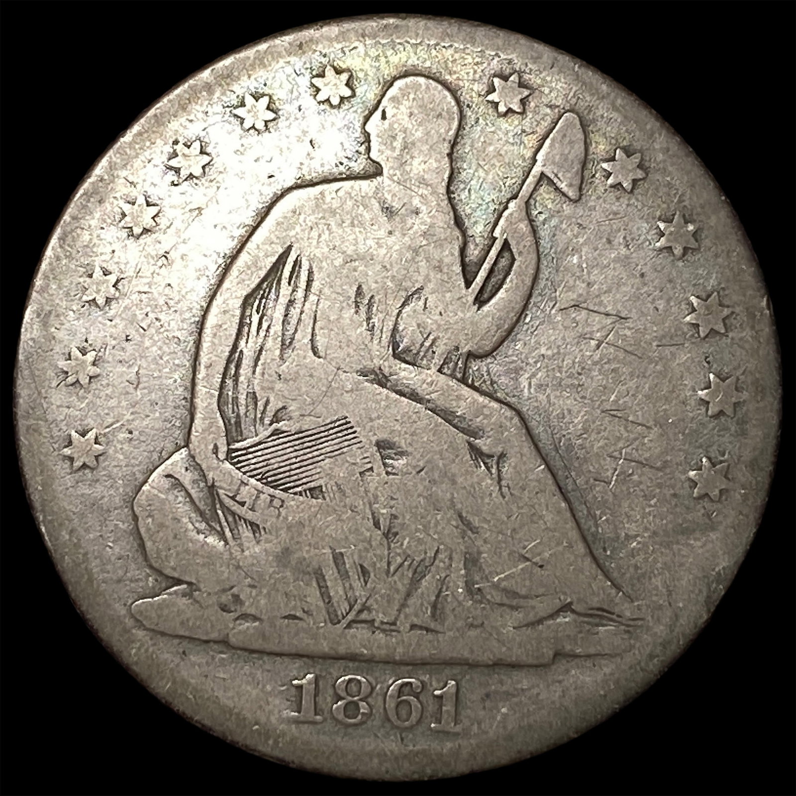 1861 Silver Half Dollar NICELY CIRCULATED: 1861 Silver Half Dollar NICELY CIRCULATED