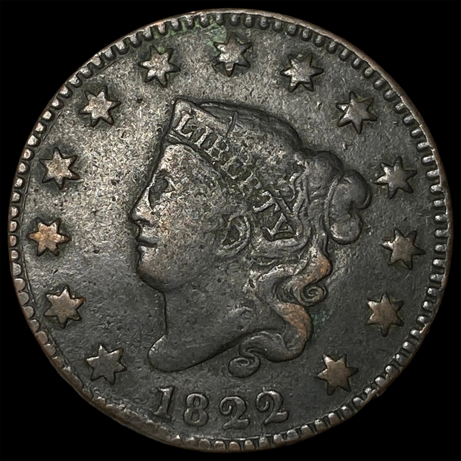 1822 Coronet Head Large Cent LIGHTLY CIRCULATED (1 of 2)