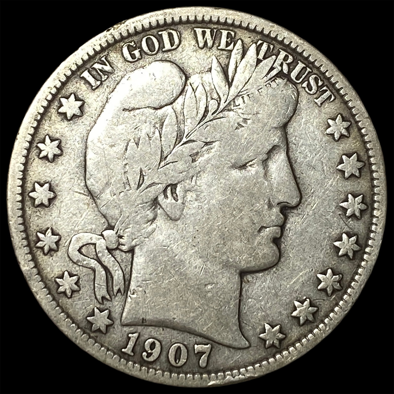 1907 Silver Barber Half Dollar LIGHTLY CIRCULATED (1 of 2)