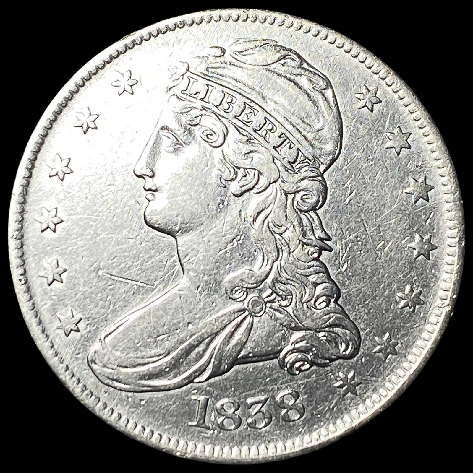 1838 Capped Bust Half Dollar CLOSELY UNCIRCULATED (1 of 2)