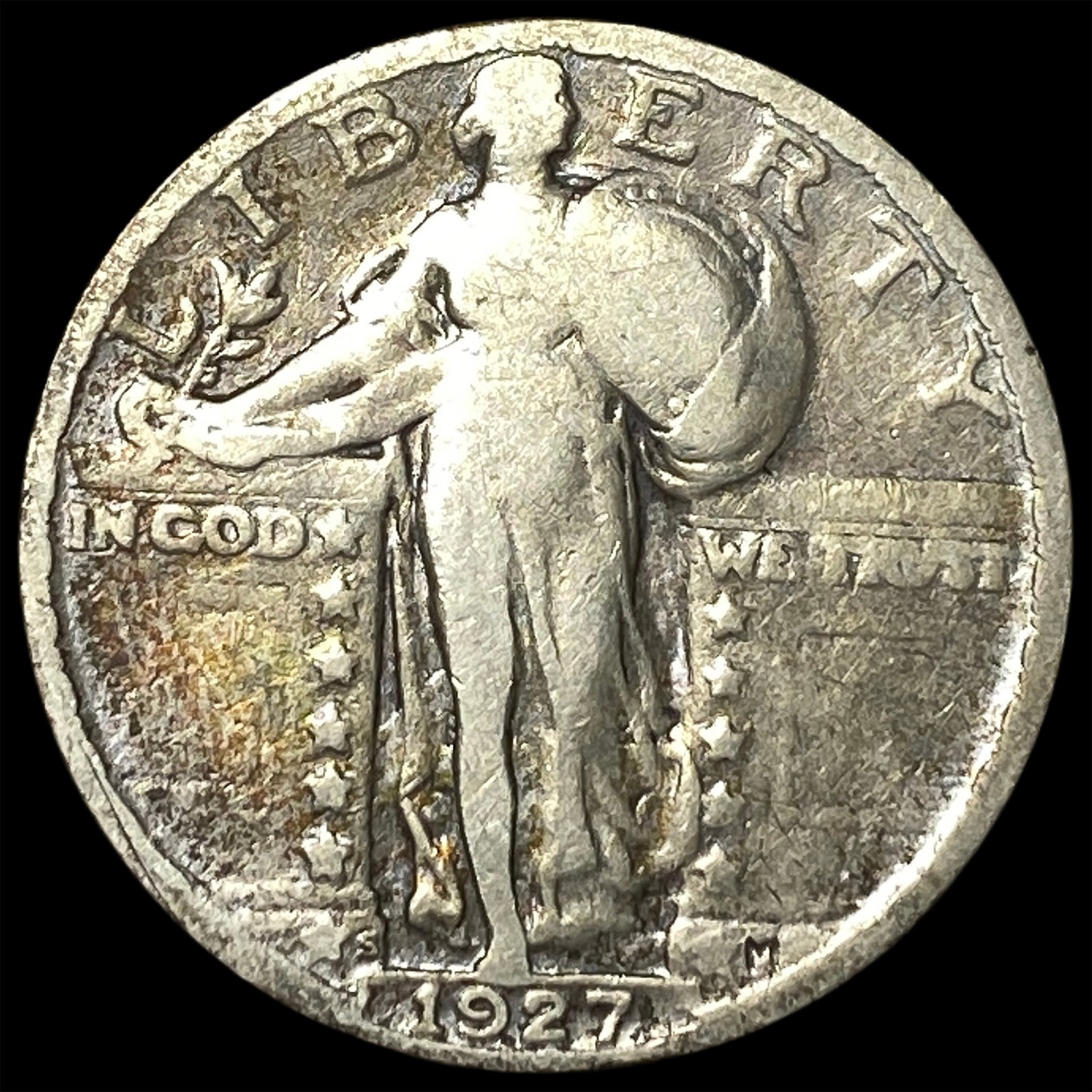 1927-S Silver Standing Liberty Quarter NEARLY UNCIRCULATED: 1927-S Silver Standing Liberty Quarter NEARLY UNCIRCULATED