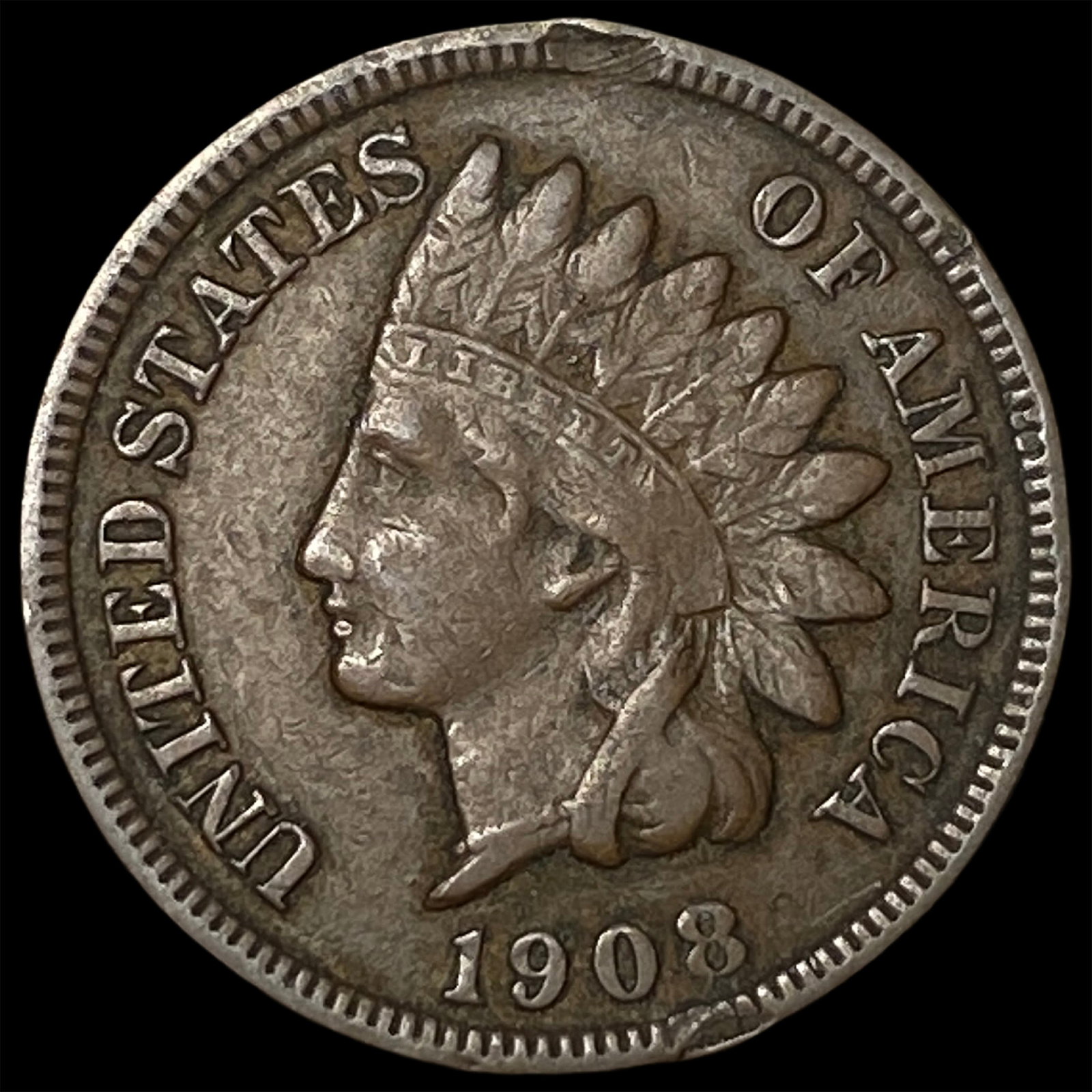 1908-S Indian Head Cent NICELY CIRCULATED (1 of 2)