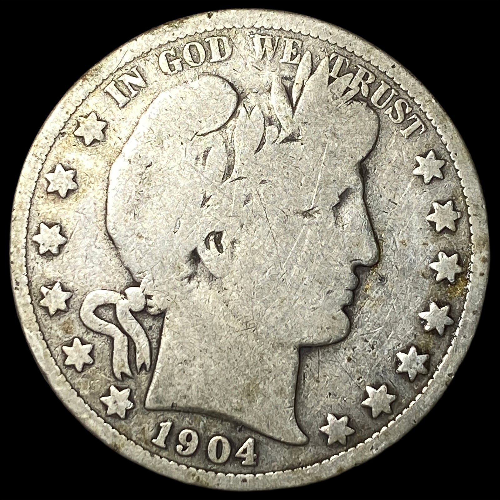 1904-S Silver Barber Half Dollar LIGHTLY CIRCULATED (1 of 2)