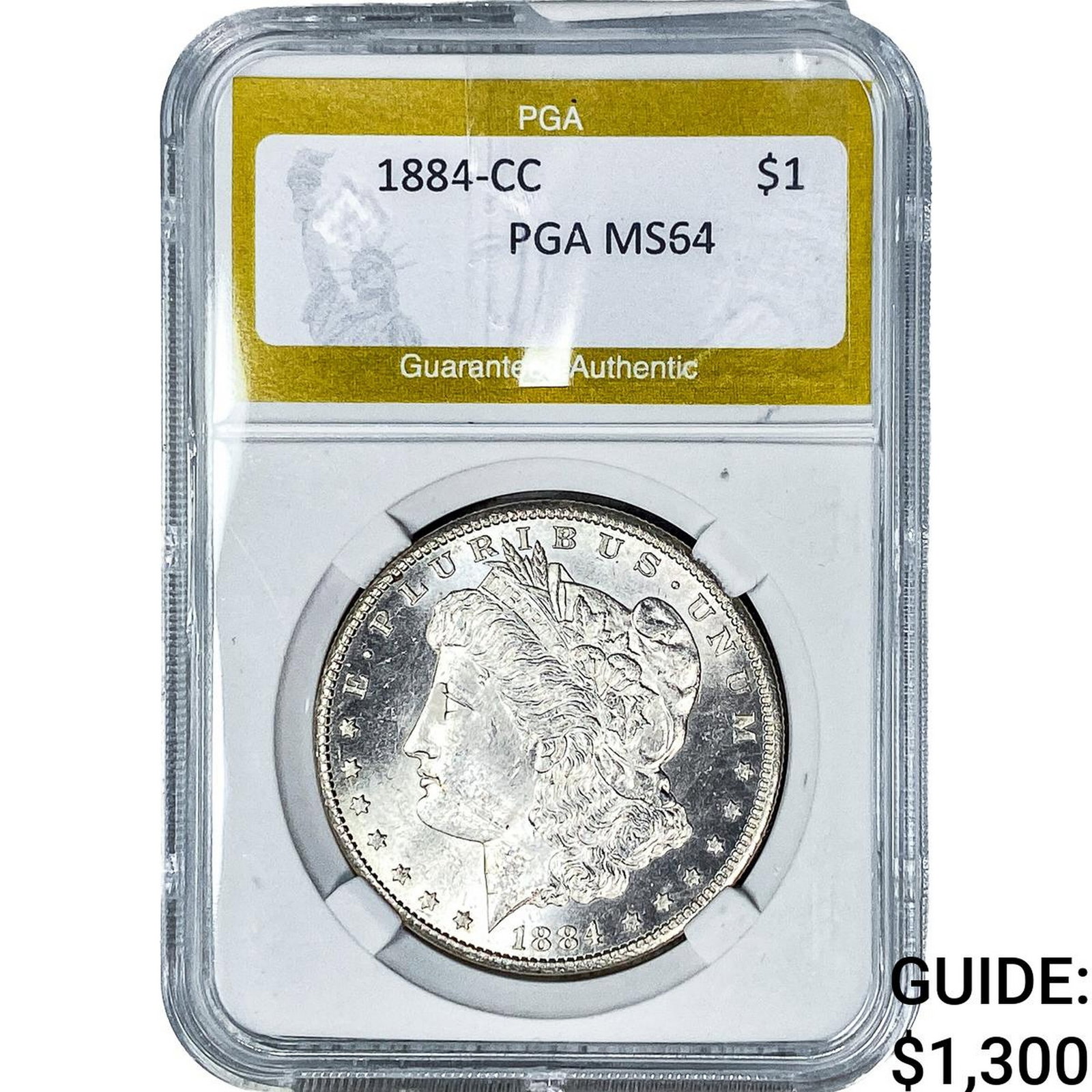1884-CC Morgan Silver Dollar PGA MS64: 1884-CC Morgan Silver Dollar PGA MS64