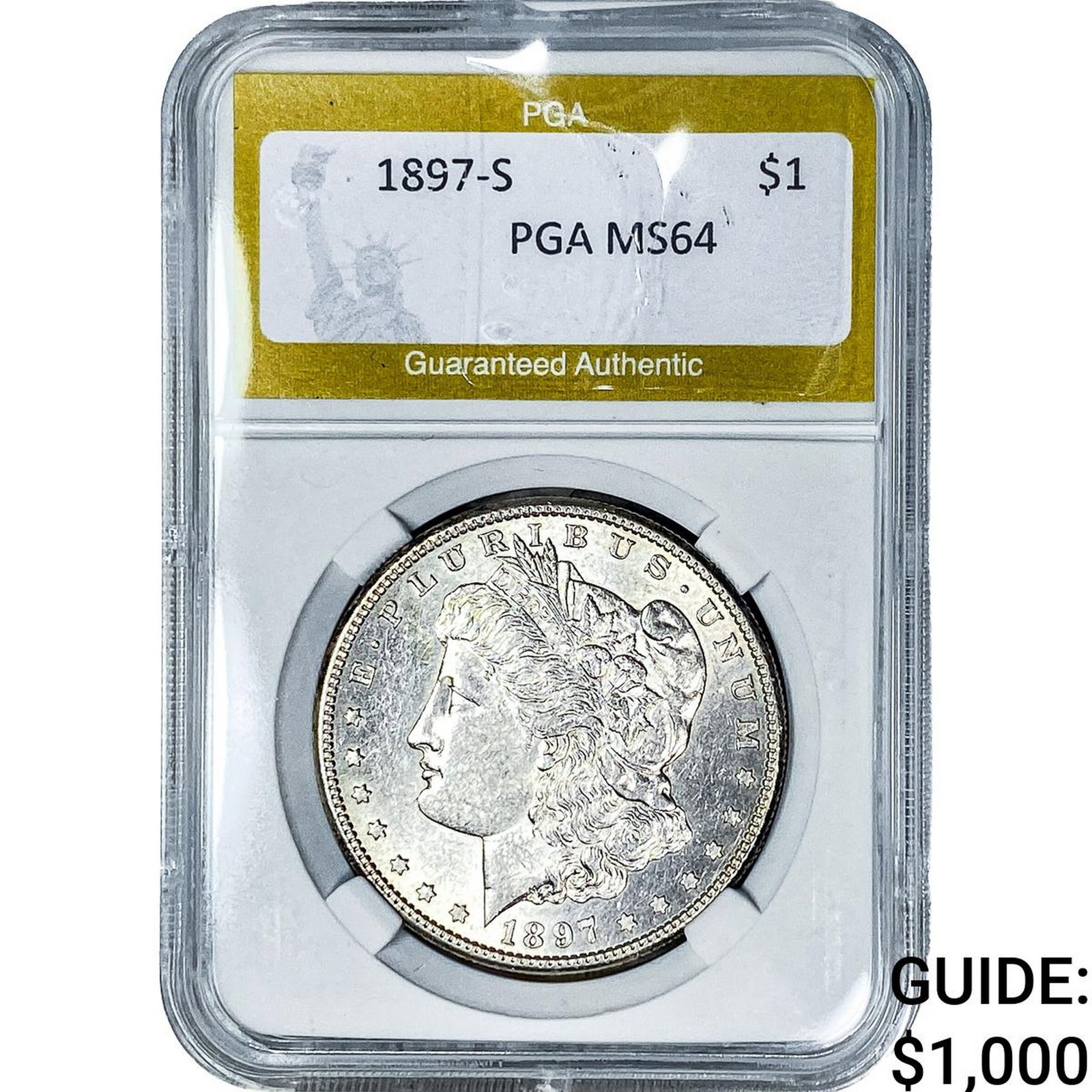 1897-S Morgan Silver Dollar PGA MS64: 1897-S Morgan Silver Dollar PGA MS64