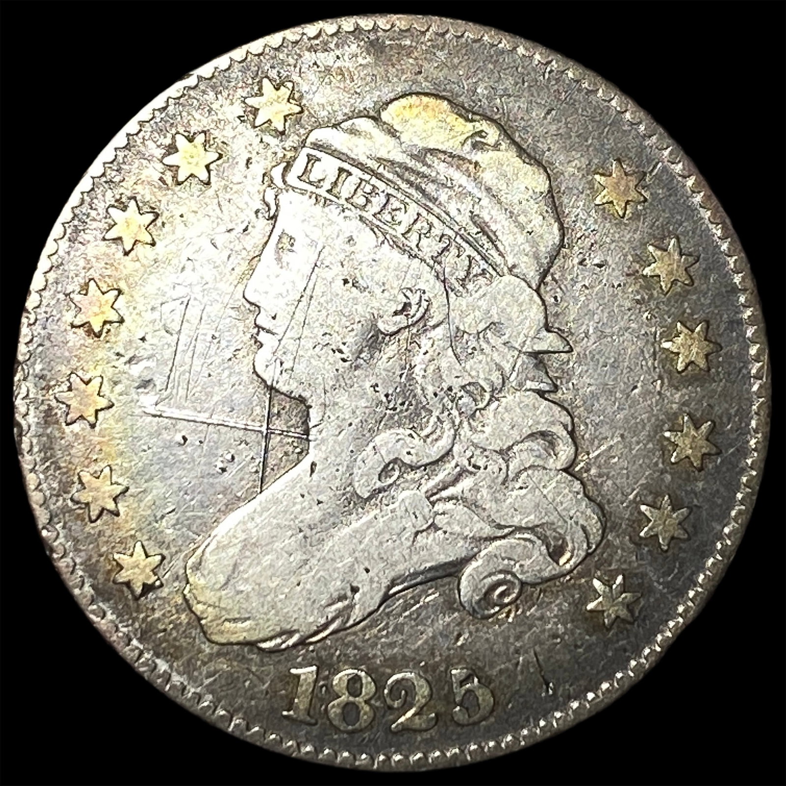 1825 Capped Bust Half Dollar CLOSELY UNCIRCULATED: 1825 Capped Bust Half Dollar CLOSELY UNCIRCULATED