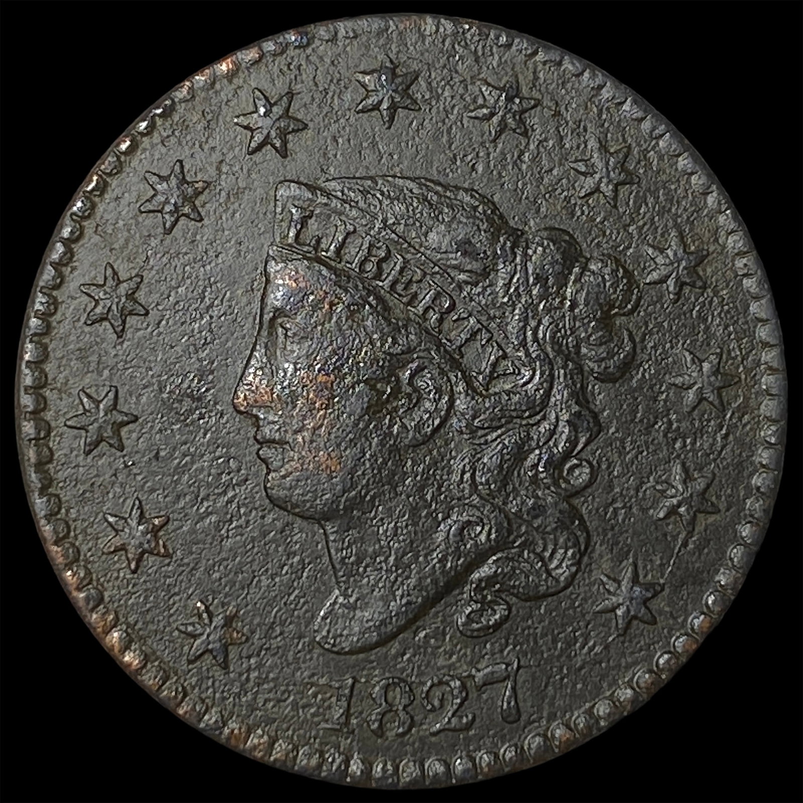 1827 Coronet Head Large Cent NICELY CIRCULATED (1 of 2)