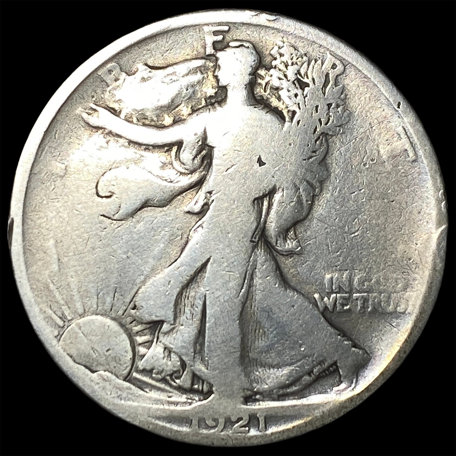 1921 Silver Walking Liberty Half Dollar NICELY CIRCULATED: 1921 Silver Walking Liberty Half Dollar NICELY CIRCULATED
