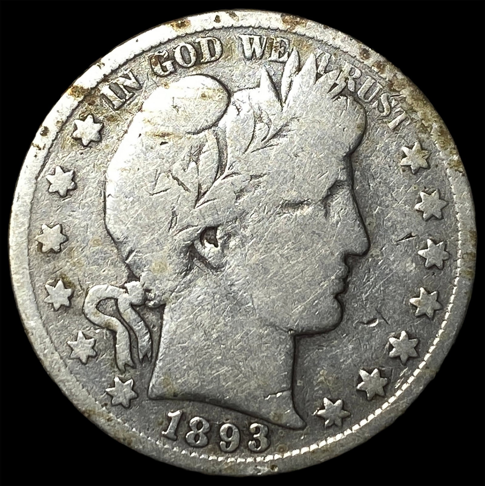 1893-S Silver Barber Half Dollar LIGHTLY CIRCULATED (1 of 2)