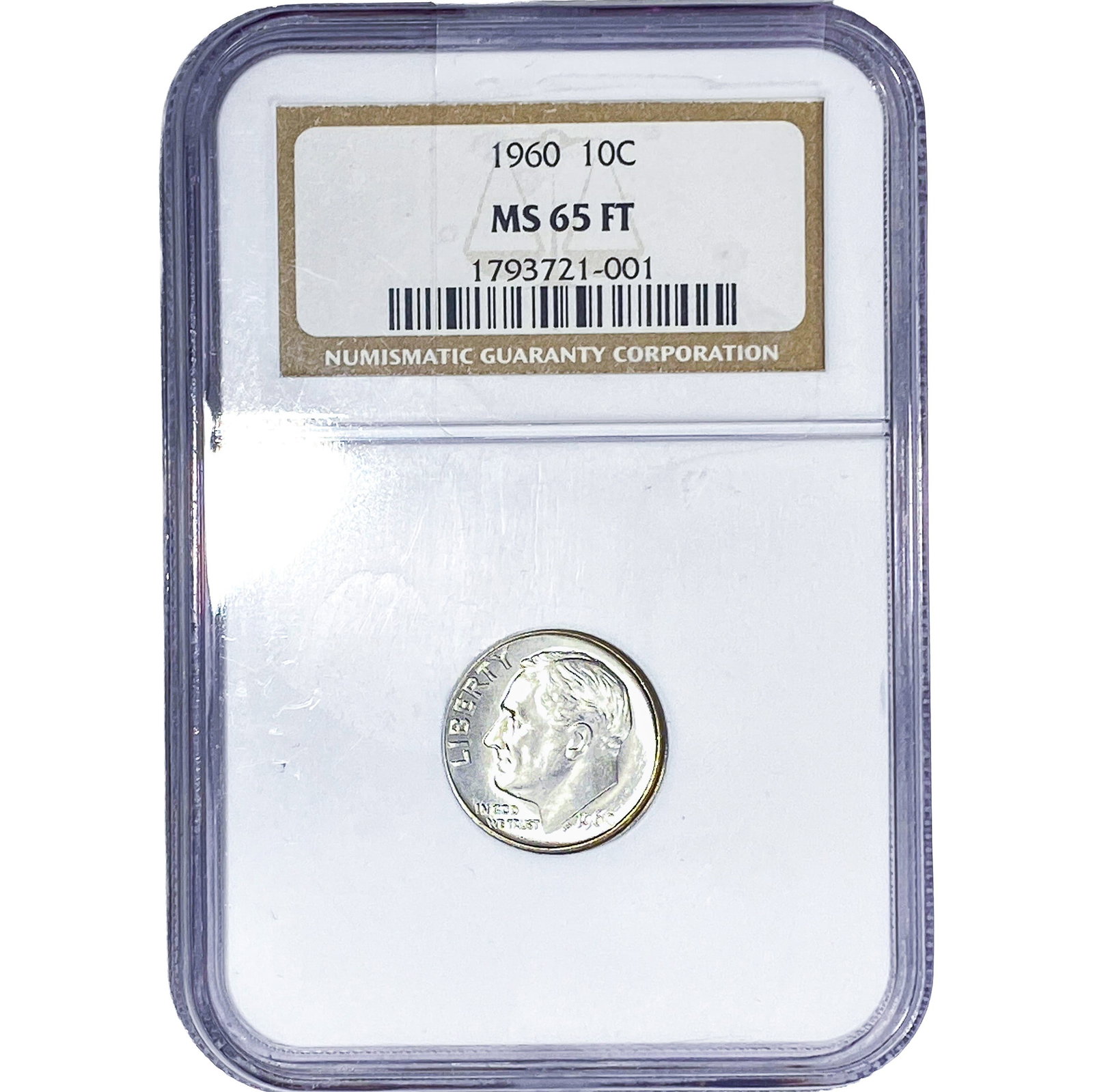 1960 Roosevelt Dime NGC MS65 FT: 1960 Roosevelt Dime NGC MS65 FT