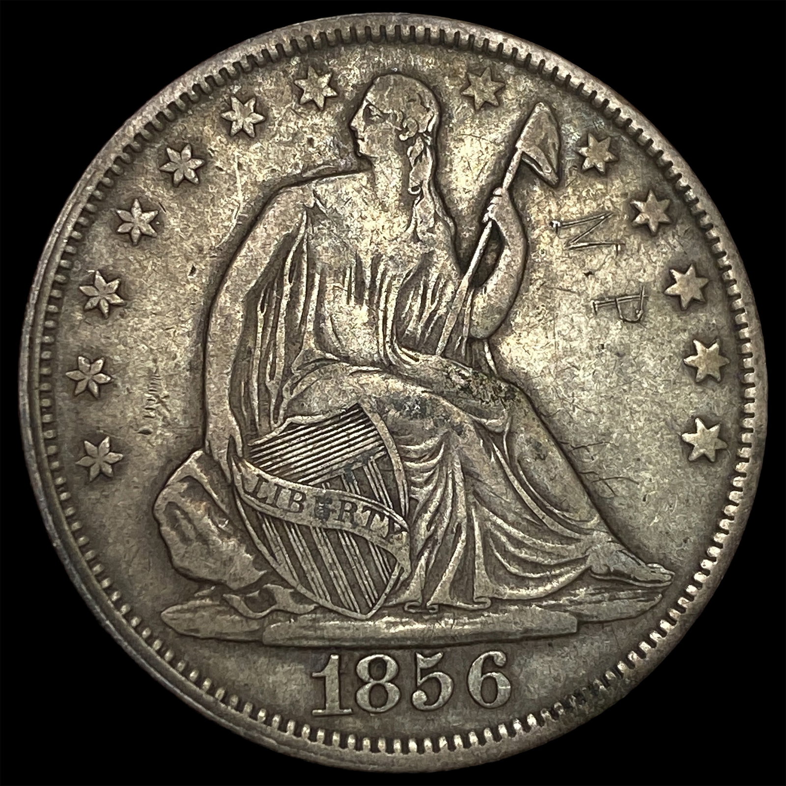 1856 Seated Liberty Half Dollar NEARLY UNCIRCULATED (1 of 2)