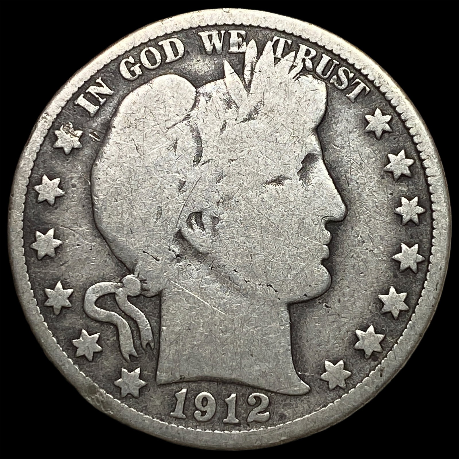 1912-D Silver Barber Half Dollar NICELY CIRCULATED (1 of 2)