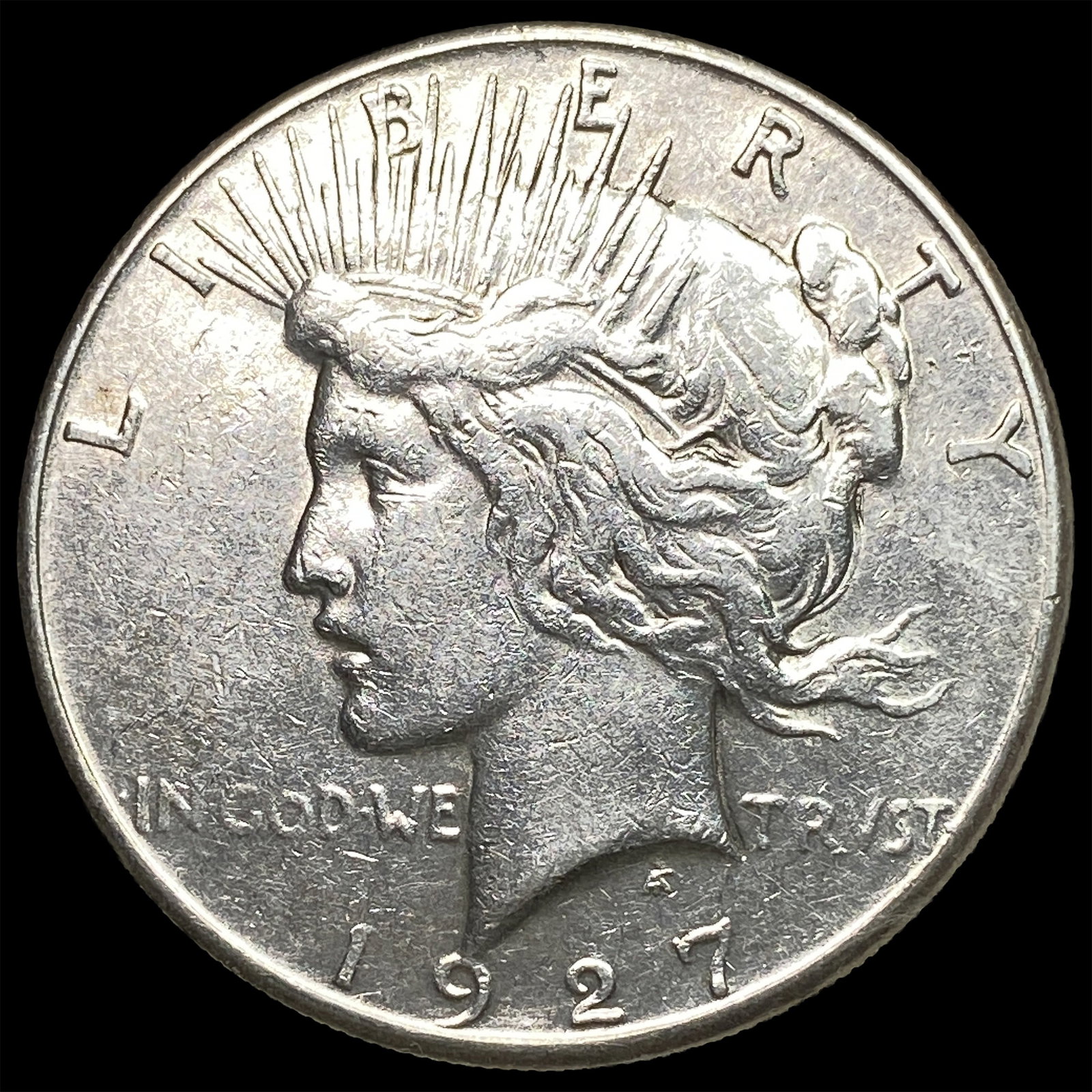 1927-S Peace Silver Dollar NEARLY UNCIRCULATED: 1927-S Peace Silver Dollar NEARLY UNCIRCULATED