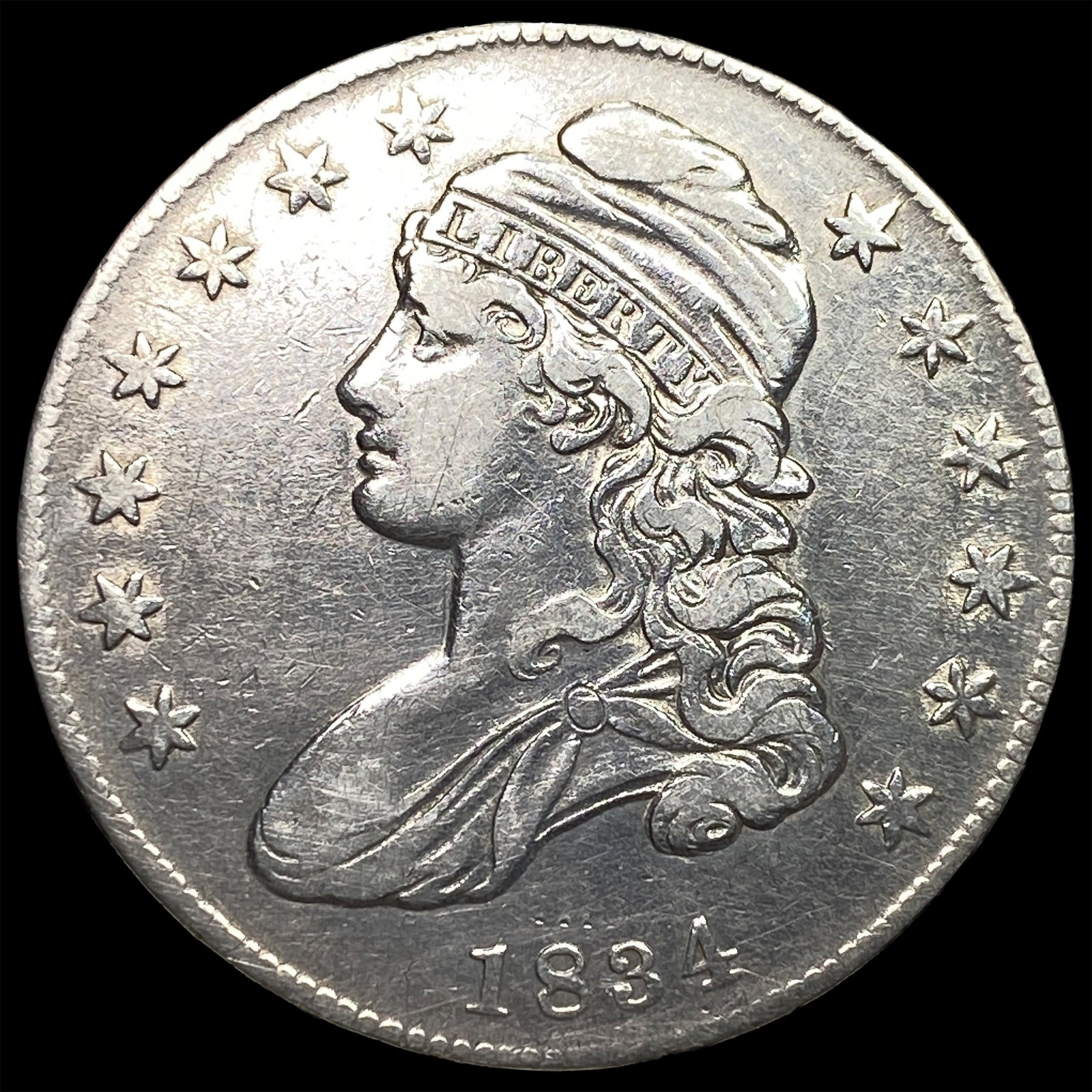1834 Capped Bust Half Dollar CLOSELY UNCIRCULATED: 1834 Capped Bust Half Dollar CLOSELY UNCIRCULATED