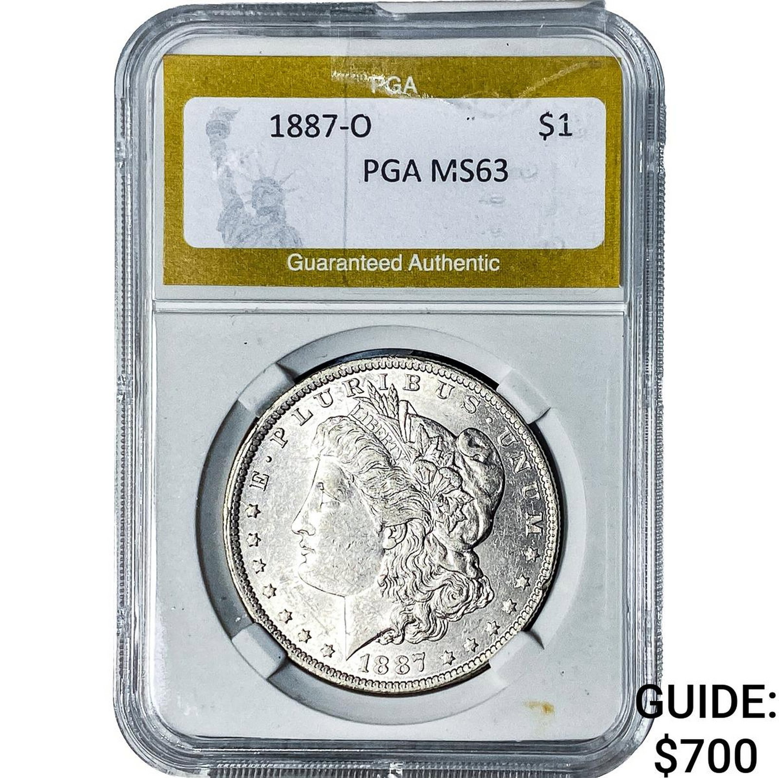 1887-O Morgan Silver Dollar PGA MS63 (1 of 2)