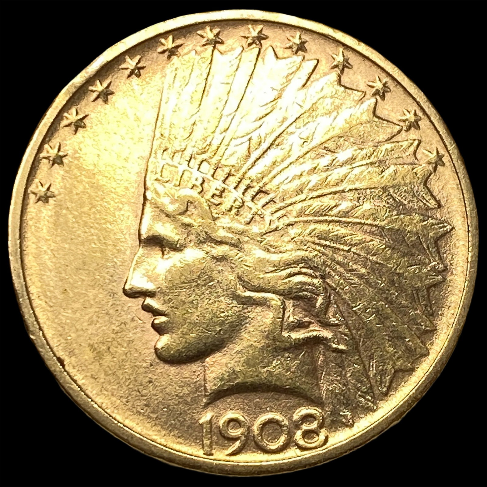 1908-D Indian Head $10 Gold Eagle UNCIRCULATED (1 of 2)