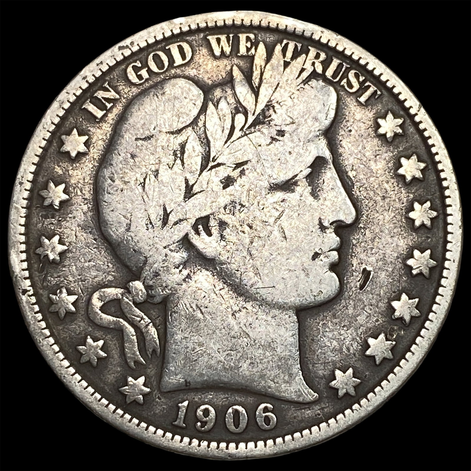1906 Silver Barber Half Dollar NICELY CIRCULATED: 1906 Silver Barber Half Dollar NICELY CIRCULATED
