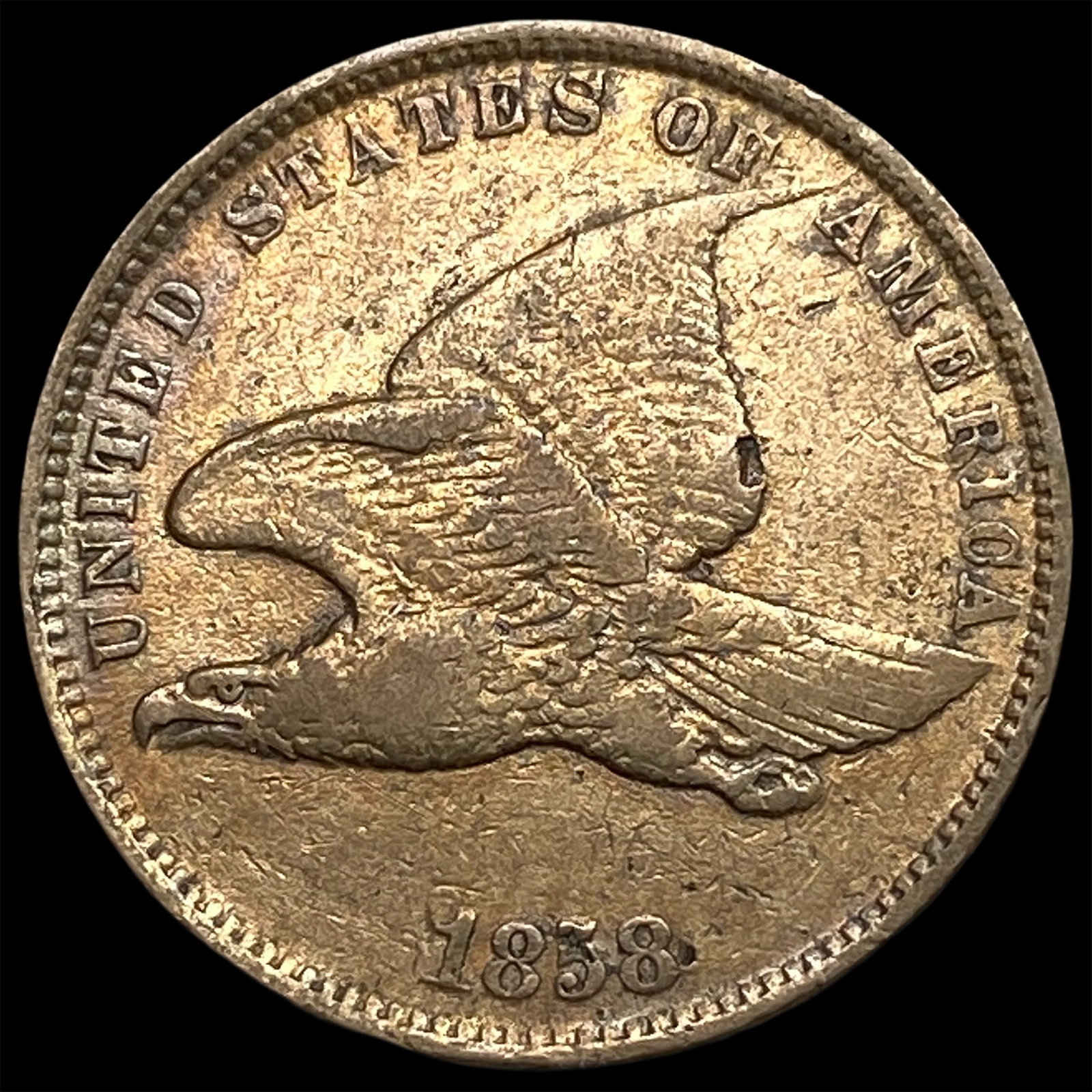 1858 Flying Eagle Cent ABOUT UNCIRCULATED (1 of 2)