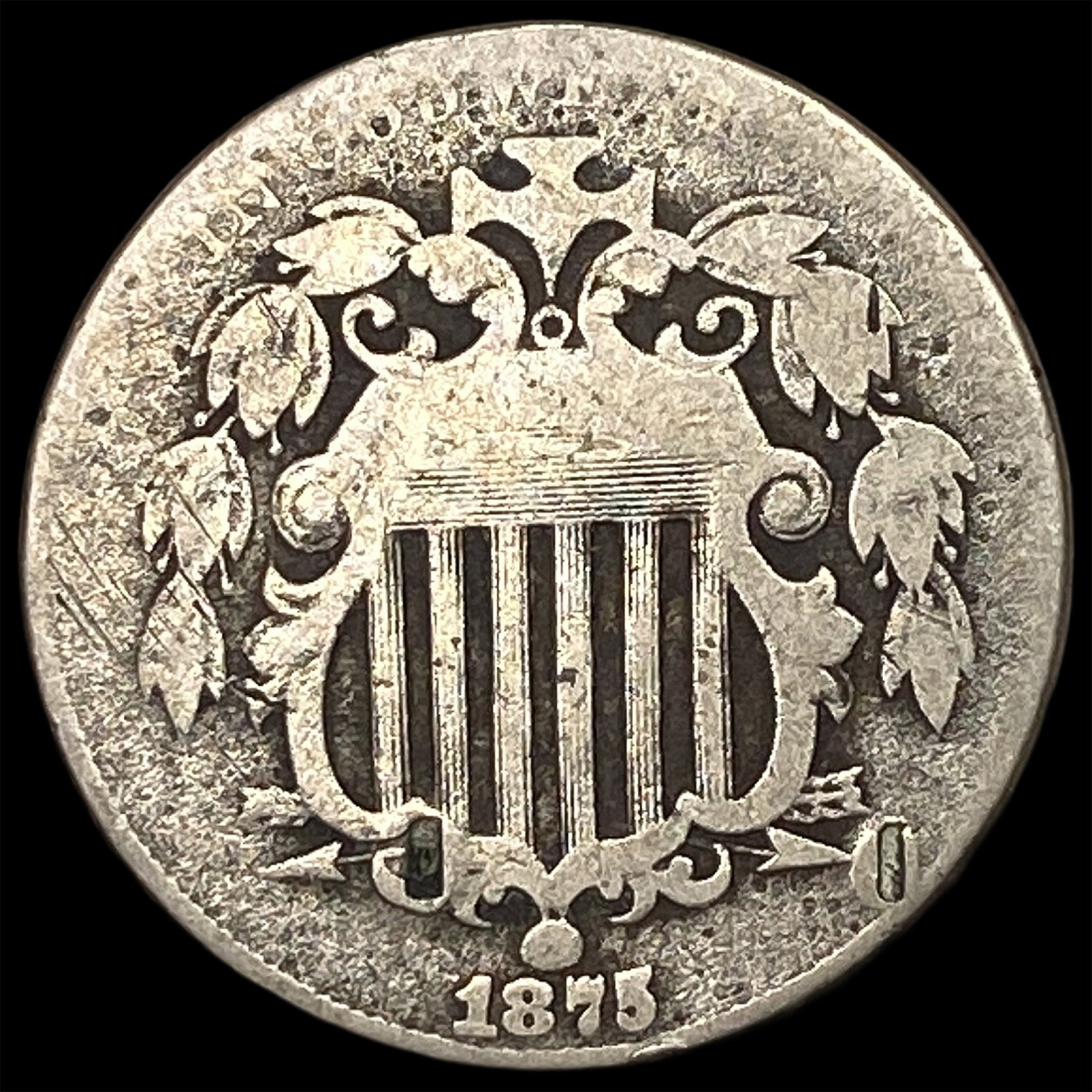 1875 Shield Nickel NICELY CIRCULATED: 1875 Shield Nickel NICELY CIRCULATED