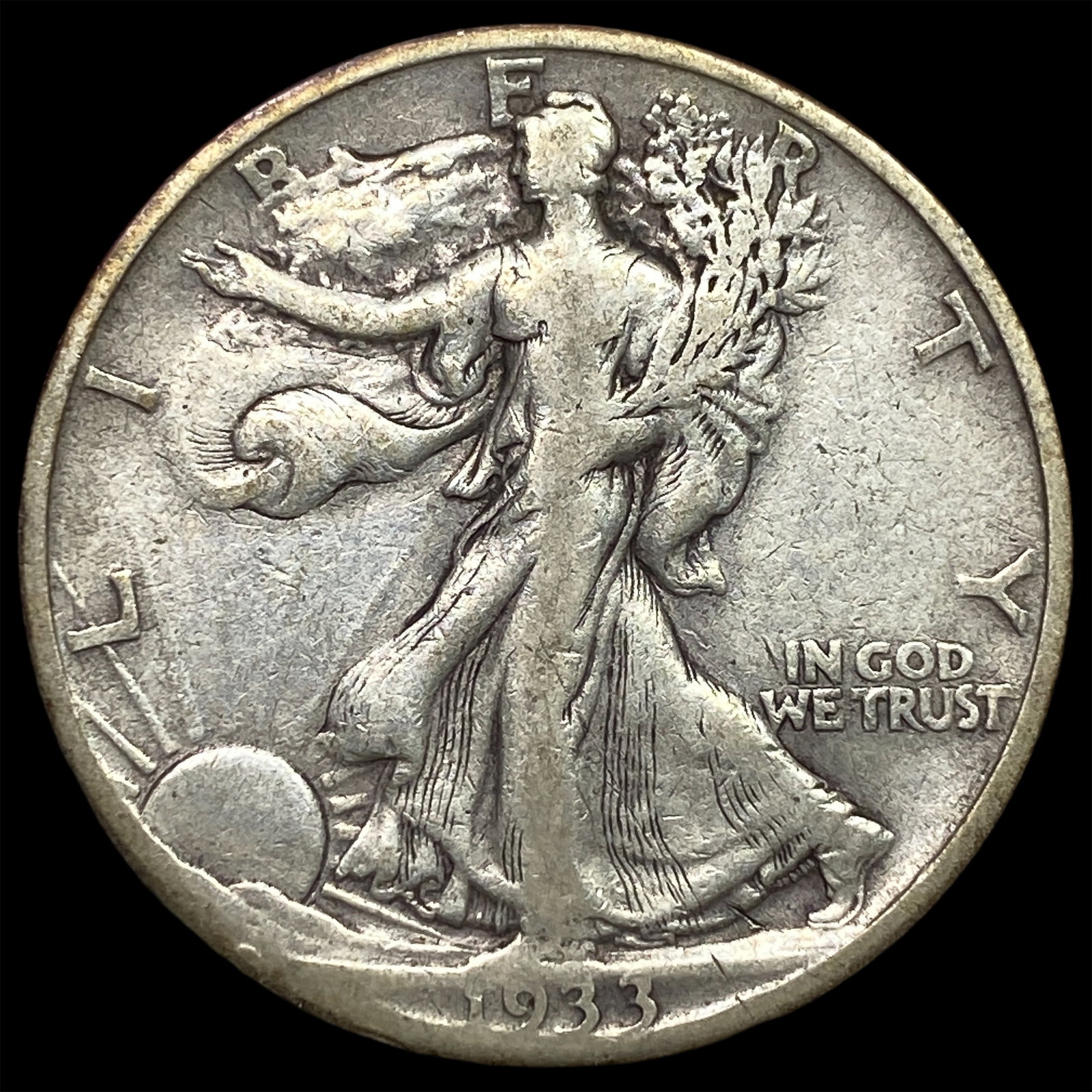 1933-S Silver Walking Liberty Half Dollar NEARLY UNCIRCULATED: 1933-S Silver Walking Liberty Half Dollar NEARLY UNCIRCULATED