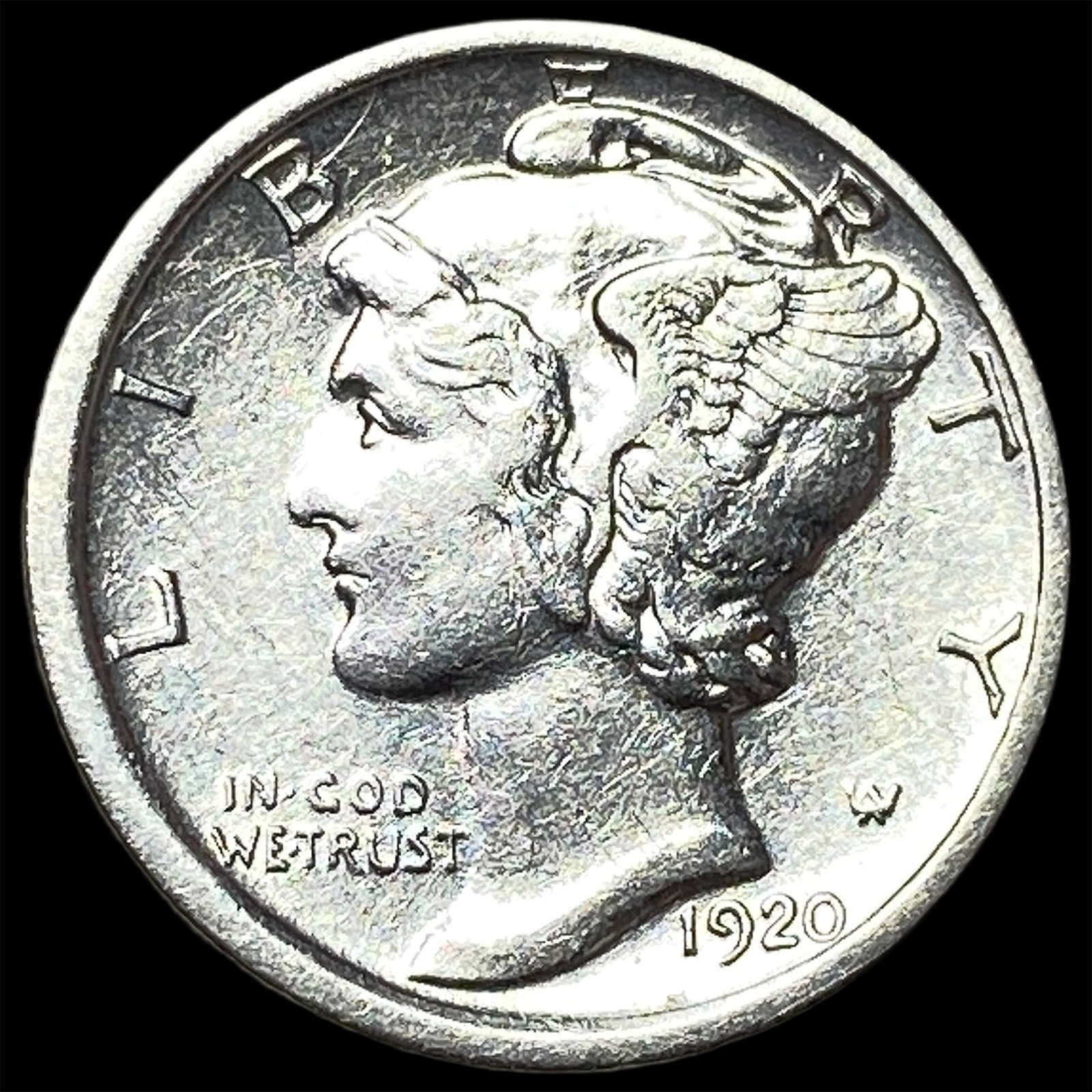 1920-D Mercury Dime CLOSELY UNCIRCULATED: 1920-D Mercury Dime CLOSELY UNCIRCULATED