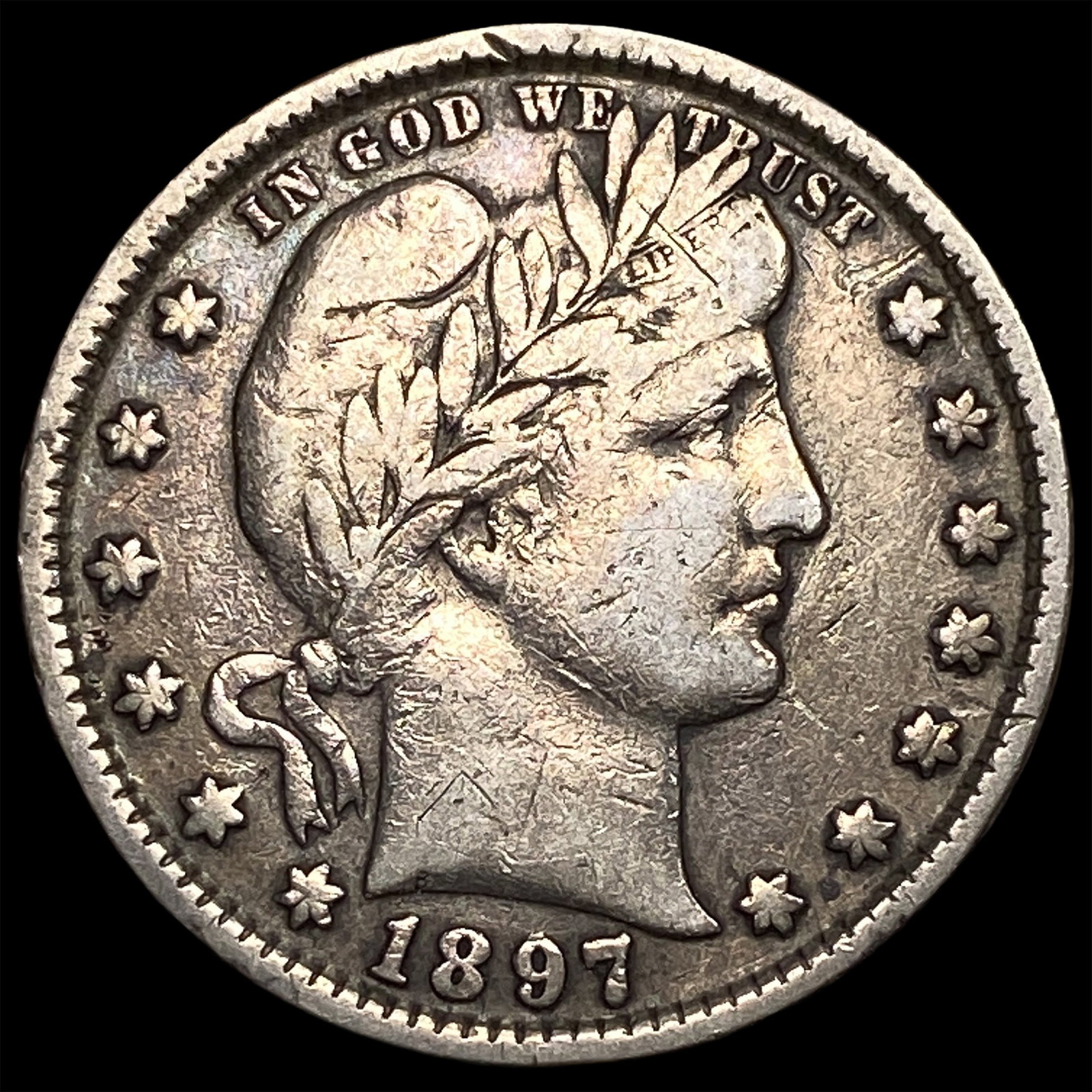 1897 Silver Barber Quarter LIGHTLY CIRCULATED: 1897 Silver Barber Quarter LIGHTLY CIRCULATED