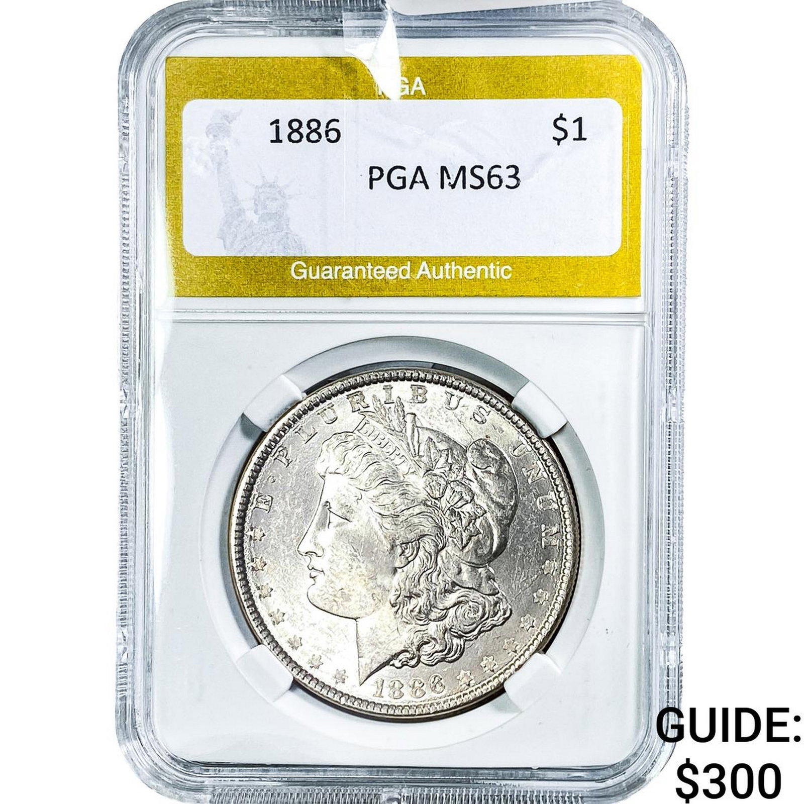 1886 Morgan Silver Dollar PGA MS63: 1886 Morgan Silver Dollar PGA MS63