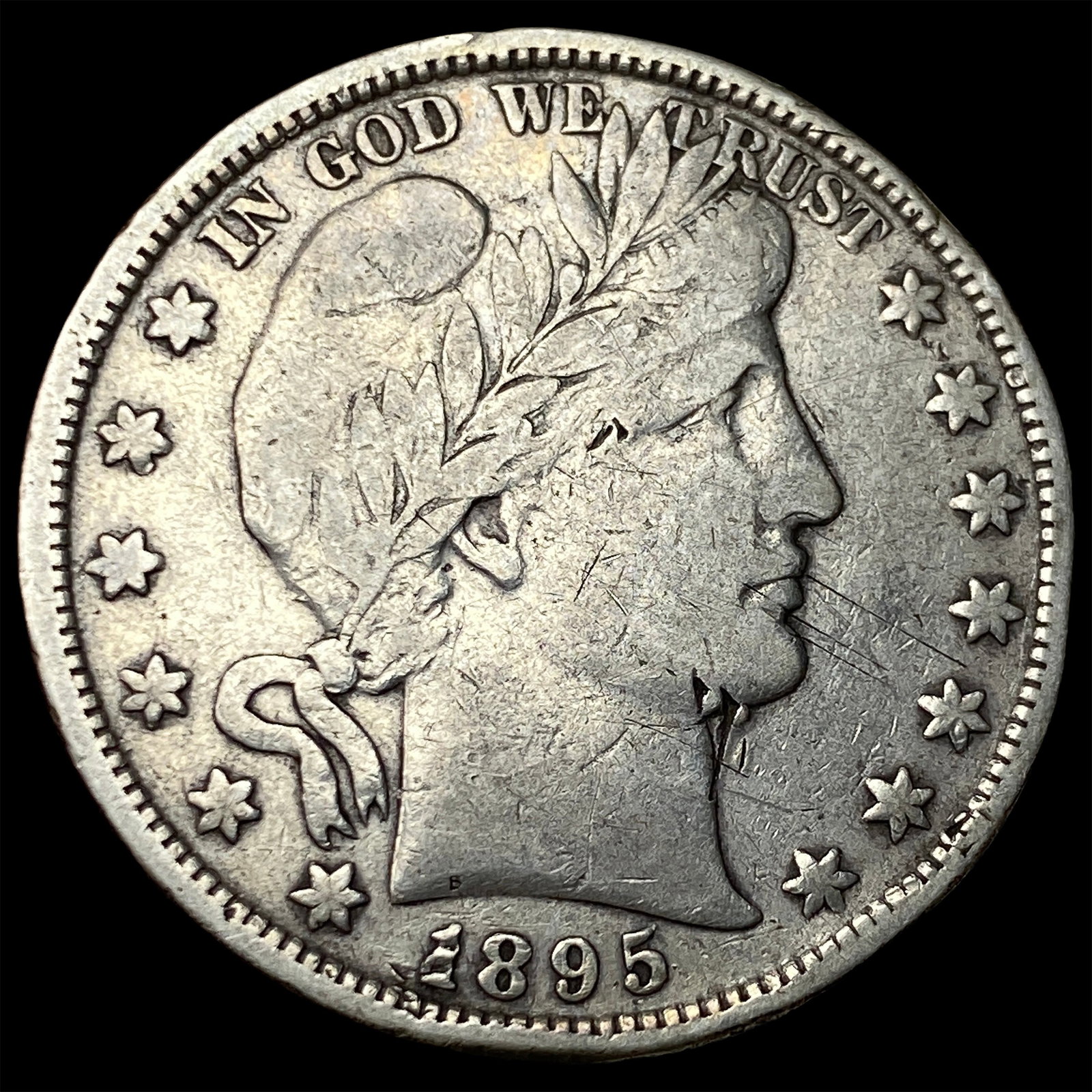 1895-S Silver Barber Half Dollar ABOUT UNCIRCULATED: 1895-S Silver Barber Half Dollar ABOUT UNCIRCULATED
