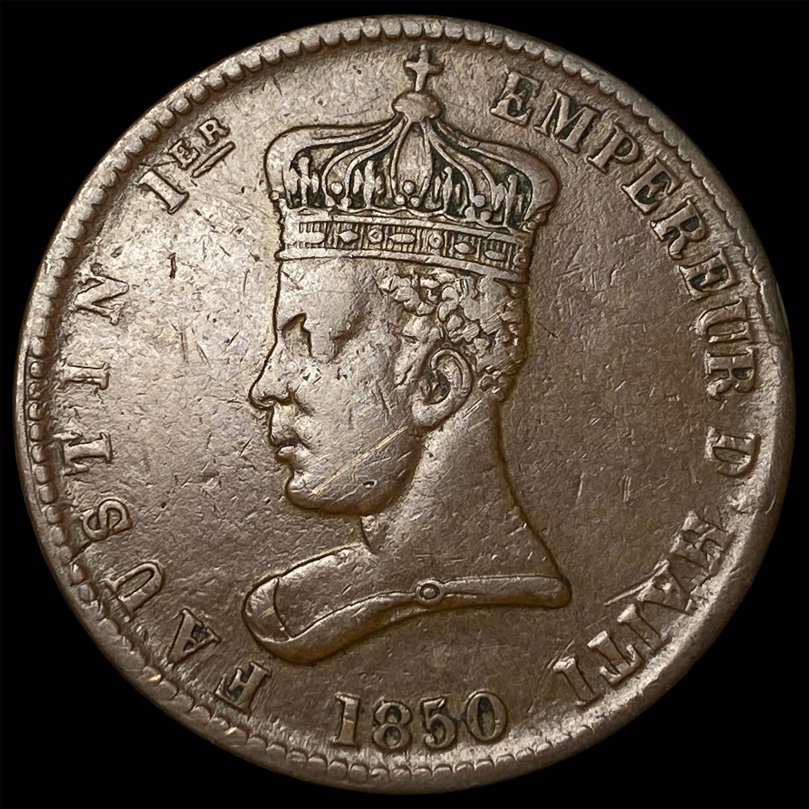 1850 Haiti Copper 6 1/4 Centimes: 1850 Haiti Copper 6 1/4 Centimes