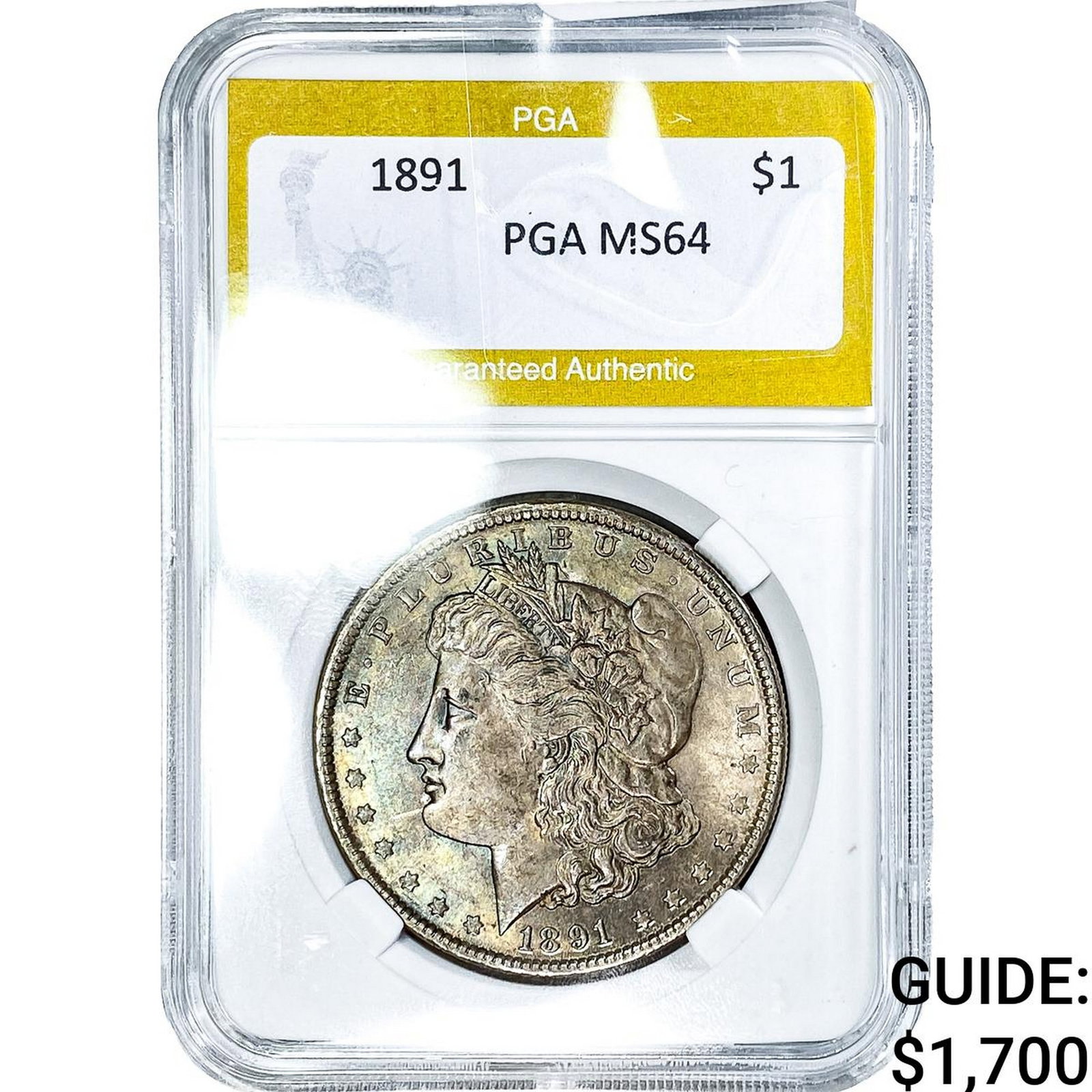 1891 Morgan Silver Dollar PGA MS64: 1891 Morgan Silver Dollar PGA MS64