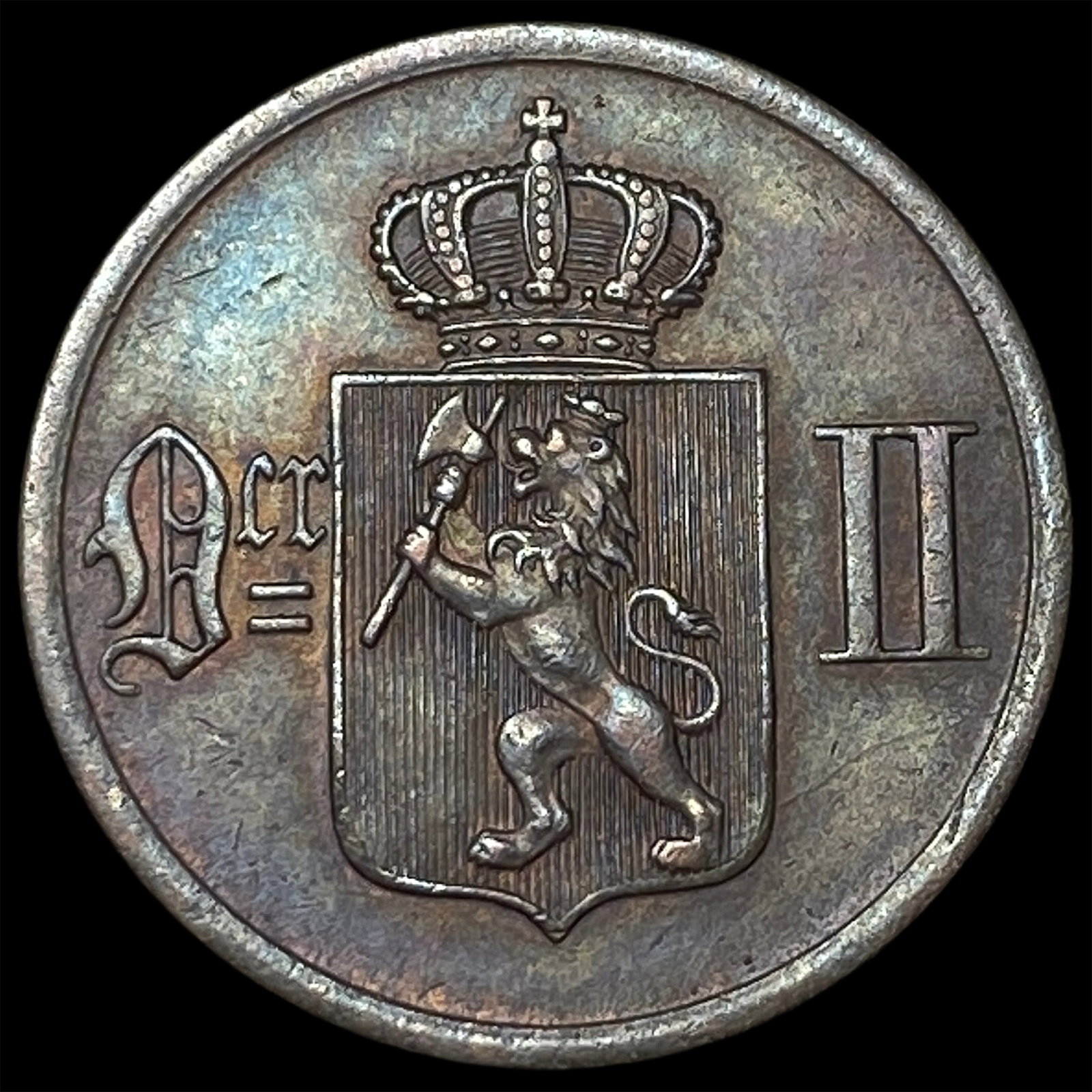 1899 Norway Bronze 2 Ore (1 of 2)