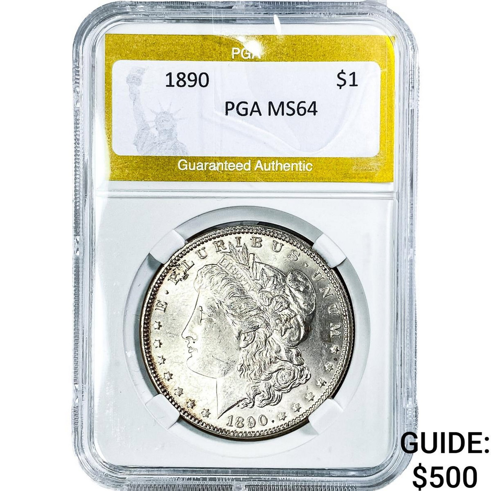 1890 Morgan Silver Dollar PGA MS64: 1890 Morgan Silver Dollar PGA MS64